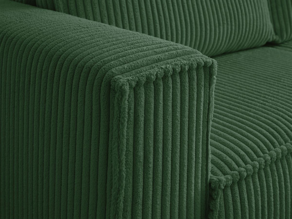 Bobochic Chelsea Sofa 3-Sitzer mit Pouf Breitcord weich Grün
