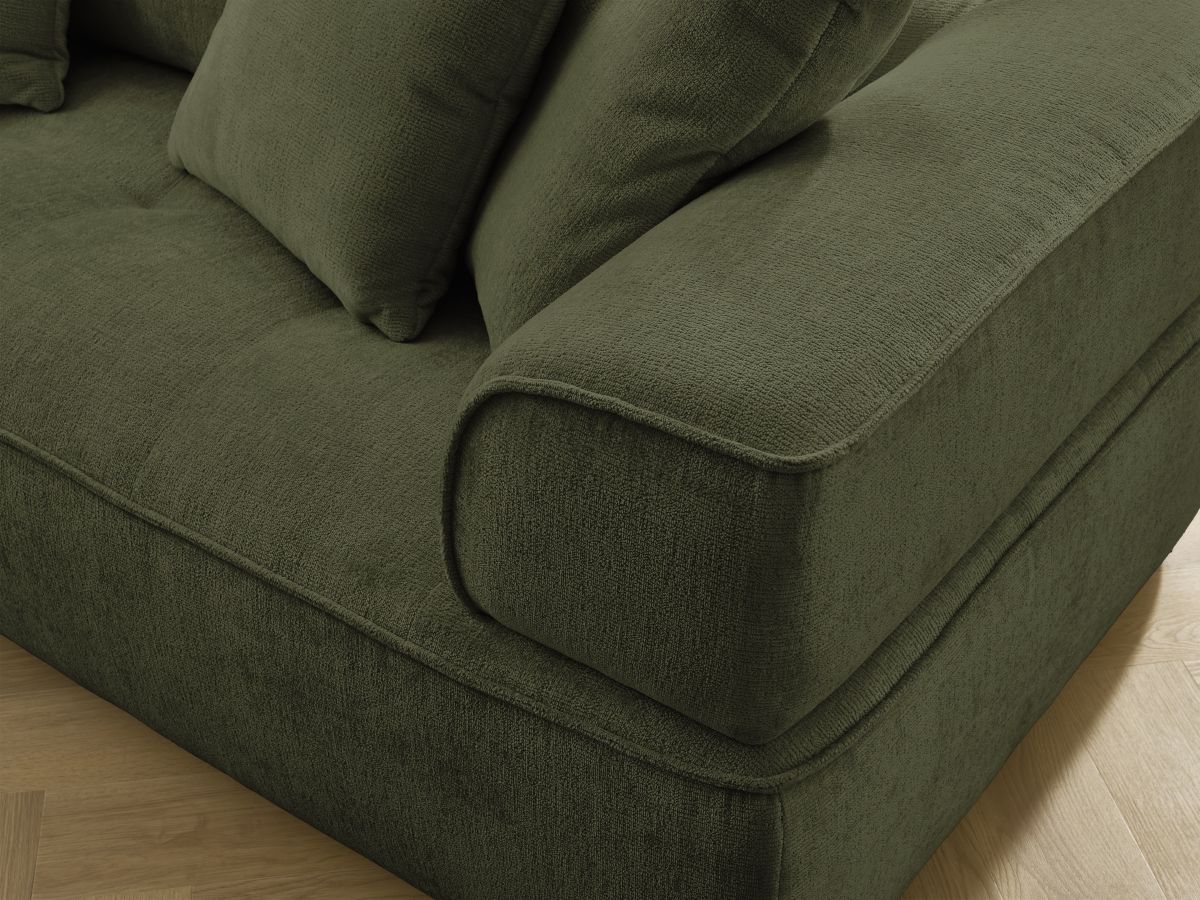 Bobochic Whesley Sofa 3-Sitzer Stoff Dunkelgrün