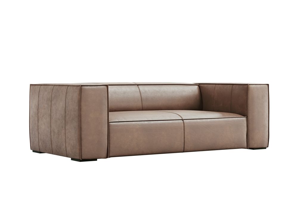 Cosmopolitan Design Sofa Turin 2-Sitzer Leder Granada Dunkelbeige