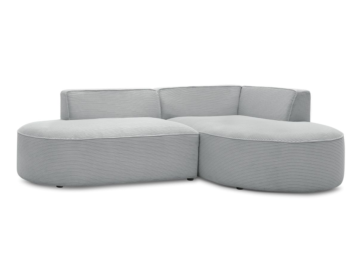 Bobochic Rousseau Ecksofa Cordsamt Hellgrau Ecke rechts