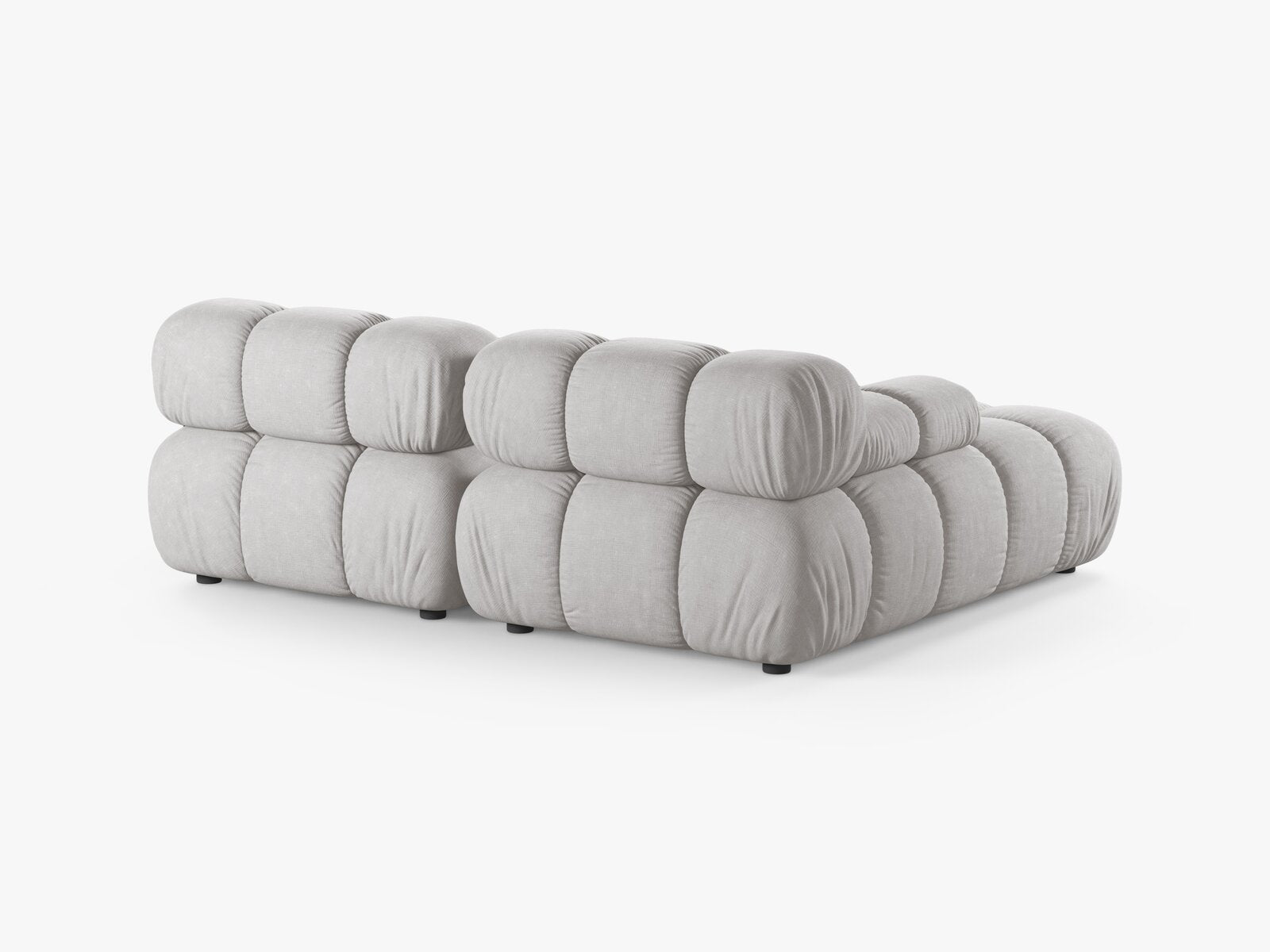 Micadoni Modulares Ecksofa Bellis 3-Sitzer Links Strukturierter Stoff Liberty Hellgrau