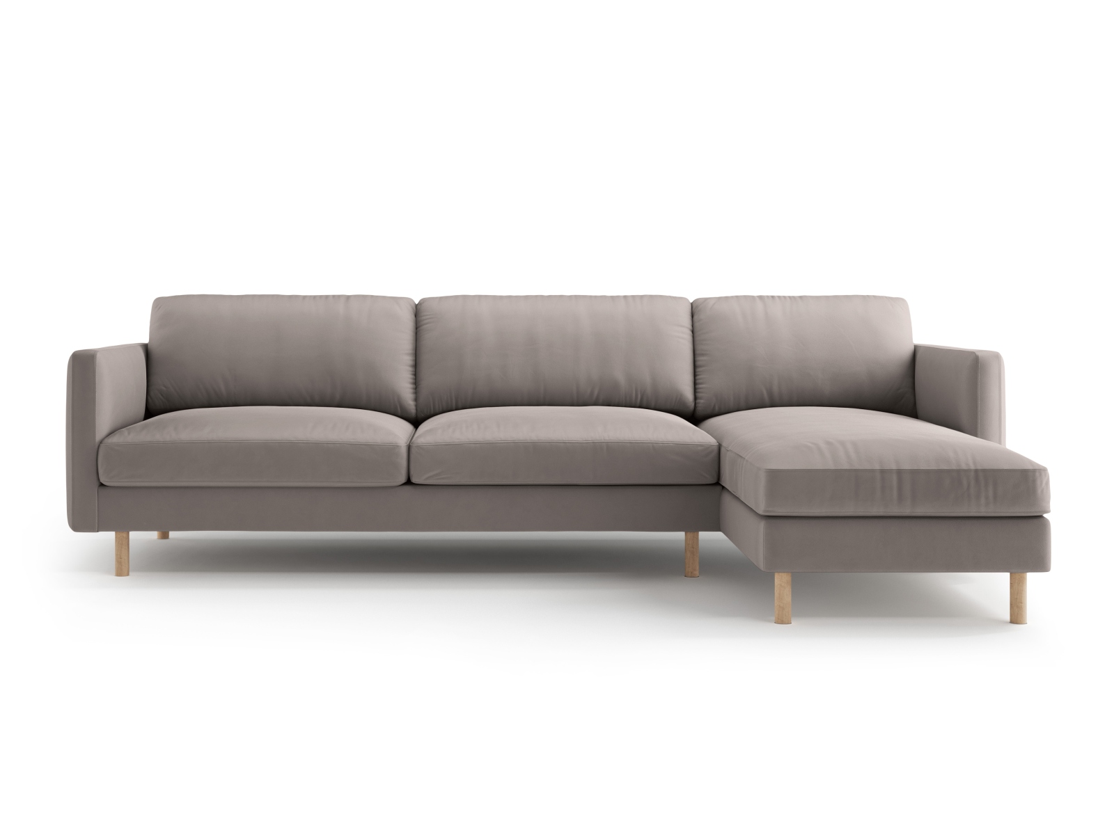Micadoni Ecksofa Eden 4-Sitzer Rechts Samt Warmes Grau