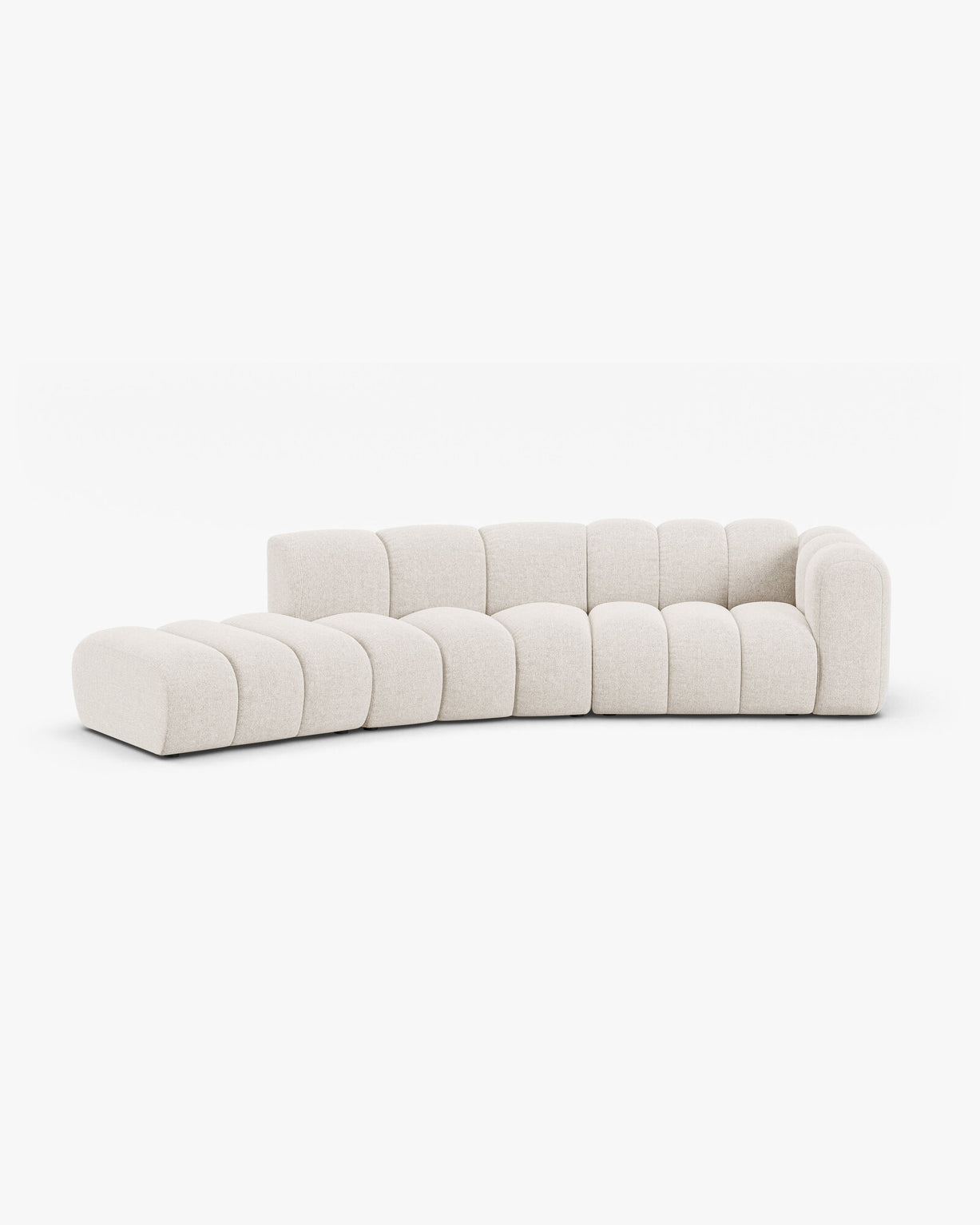 Micadoni Modulares Sofa Lupine 5-Sitzer Links Chenille Eden Helles Beige
