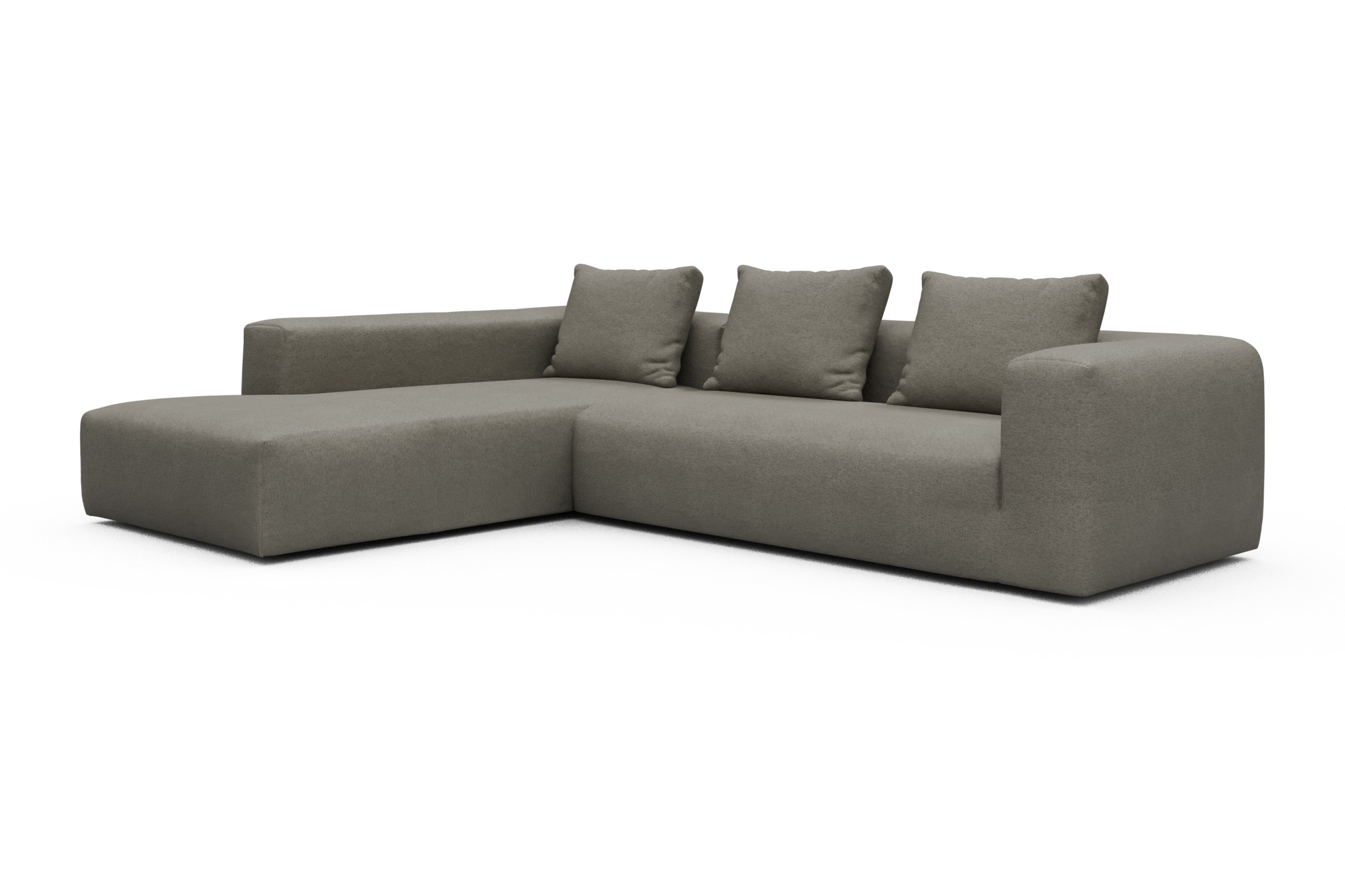 Ecksofa Fred Relax-Ecke links mit 2,5-Sitzer Denari-Warm-Grey
