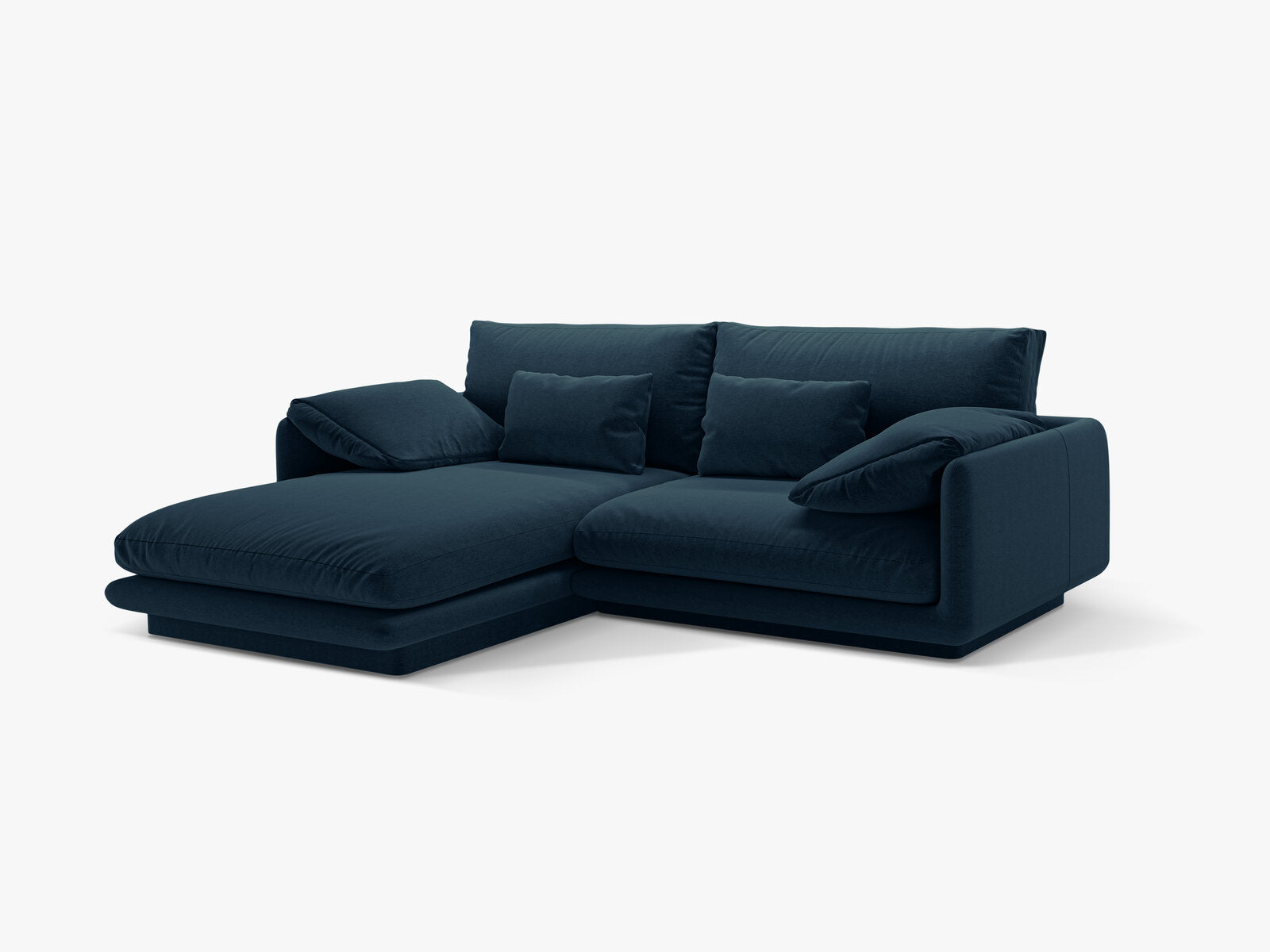 Micadoni Ecksofa Torino 3-Sitzer Links Strukturierter Stoff Marineblau