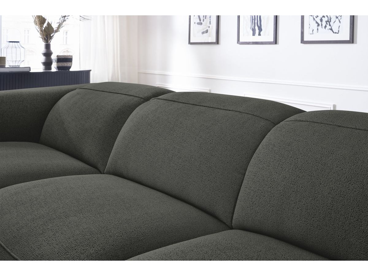 Bobochic William Ecksofa Melange-Stoff Dunkelgrau Ecke links