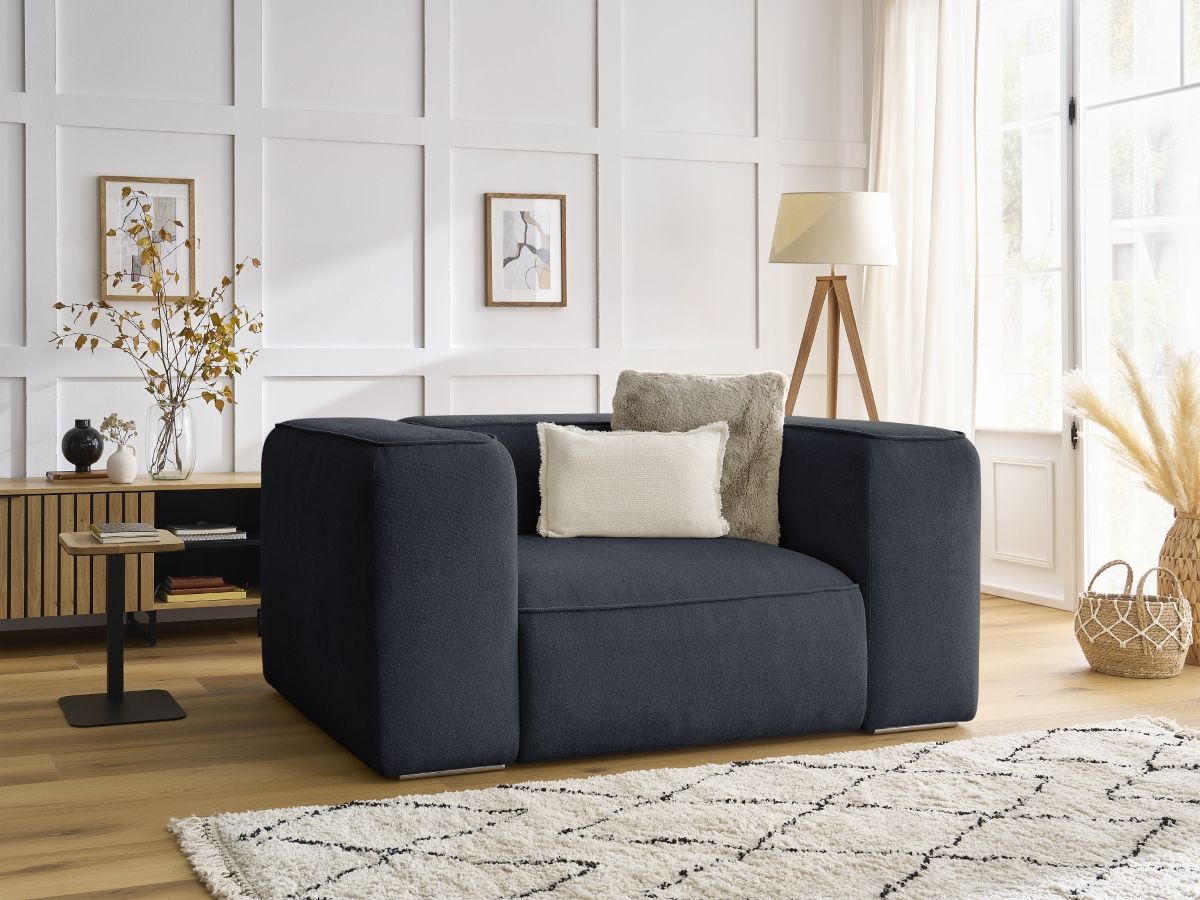 Bobochic Zephyr Sessel Strukturstoff Dunkelblau