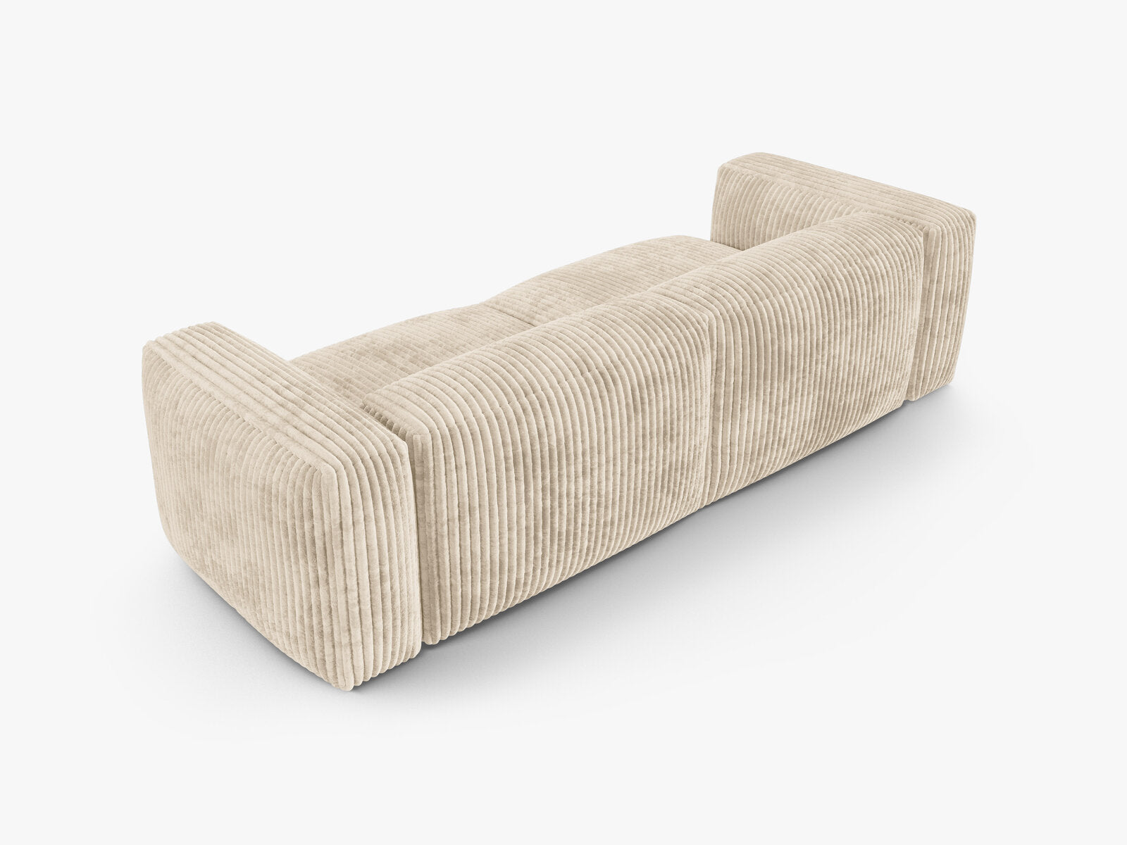 Micadoni Sofa Martina 3-Sitzer 90cm Sitztiefe Kord Tilia Helles Beige