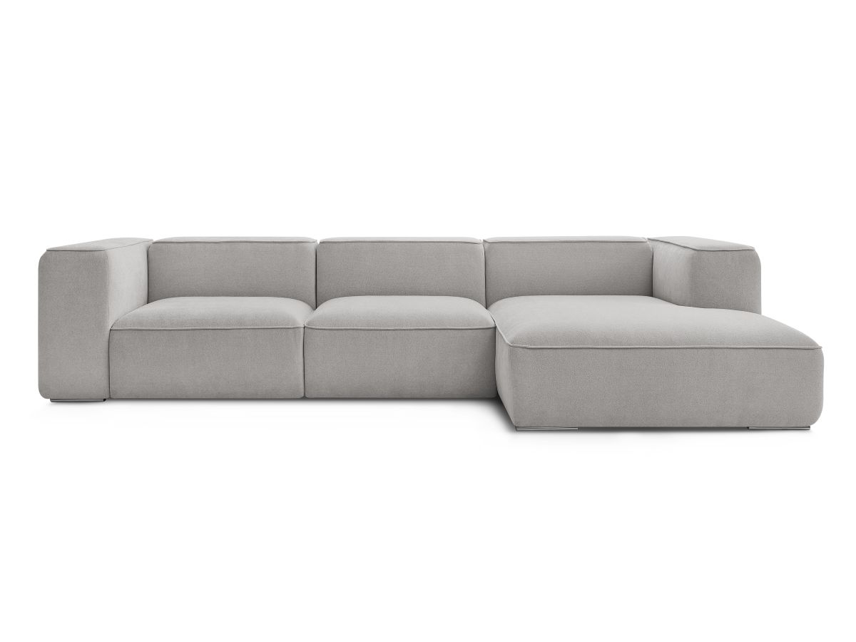 Bobochic Zephyr Ecksofa 349 × 165 cm Strukturstoff Hellgrau Ecke rechts