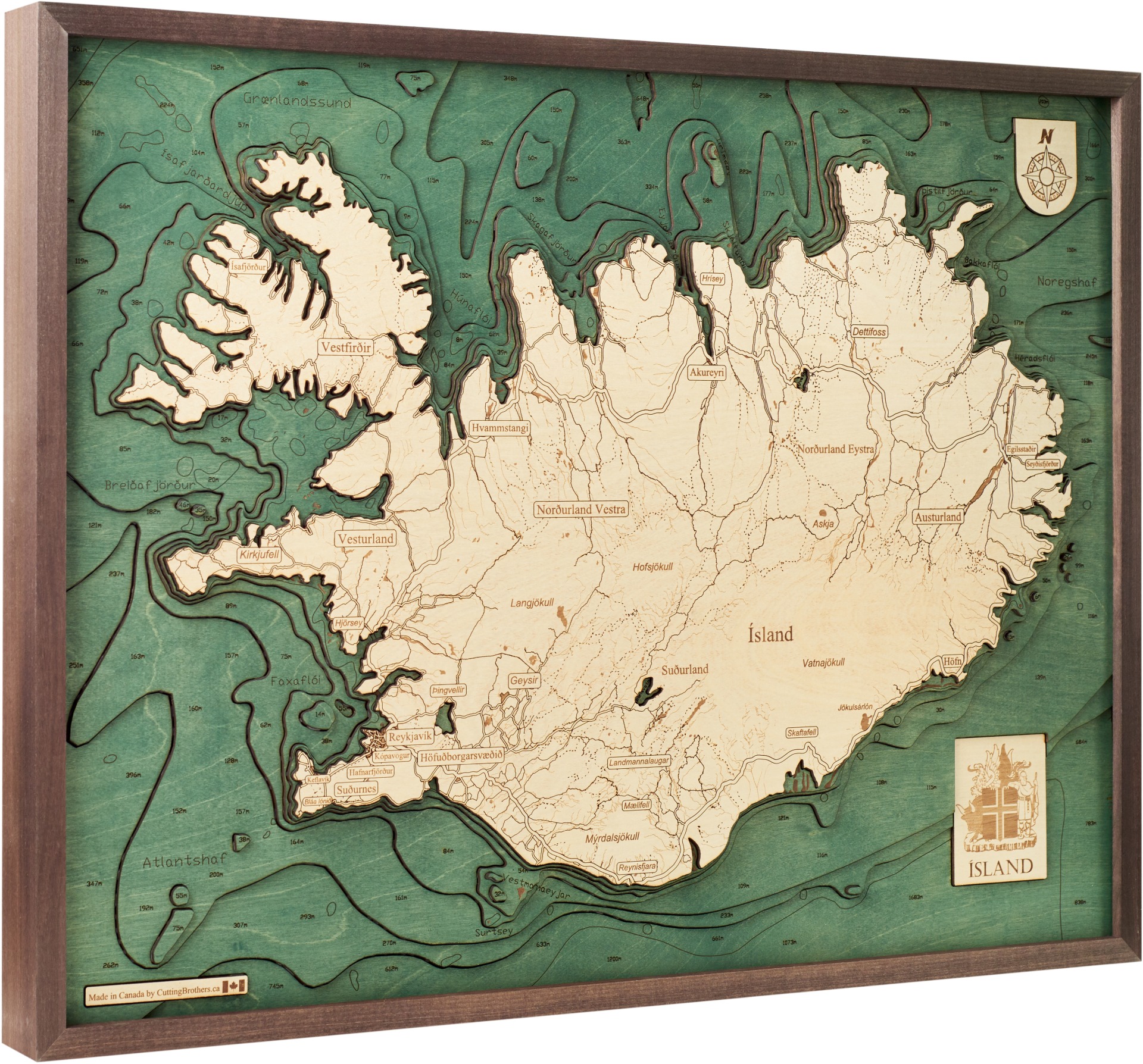 Cutting Brothers 3D Holz-Wandkarte Island 810 x 61 moebelfaktor