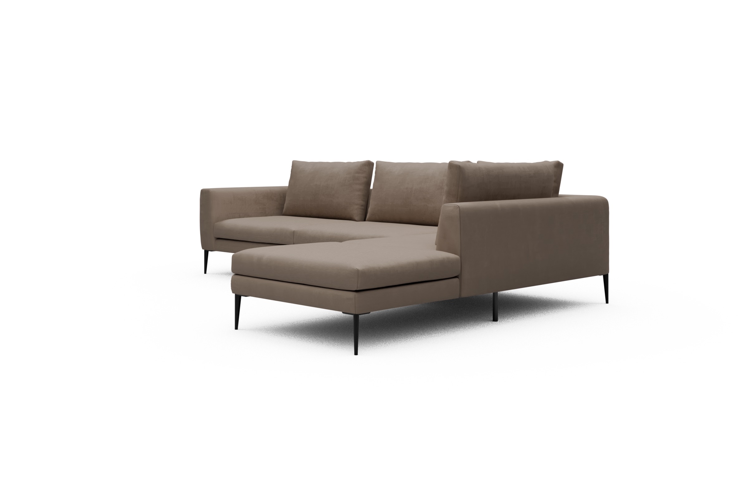 Ecksofa Paul Relax-Ecke links mit 3-Sitzer Cordufine-Biege