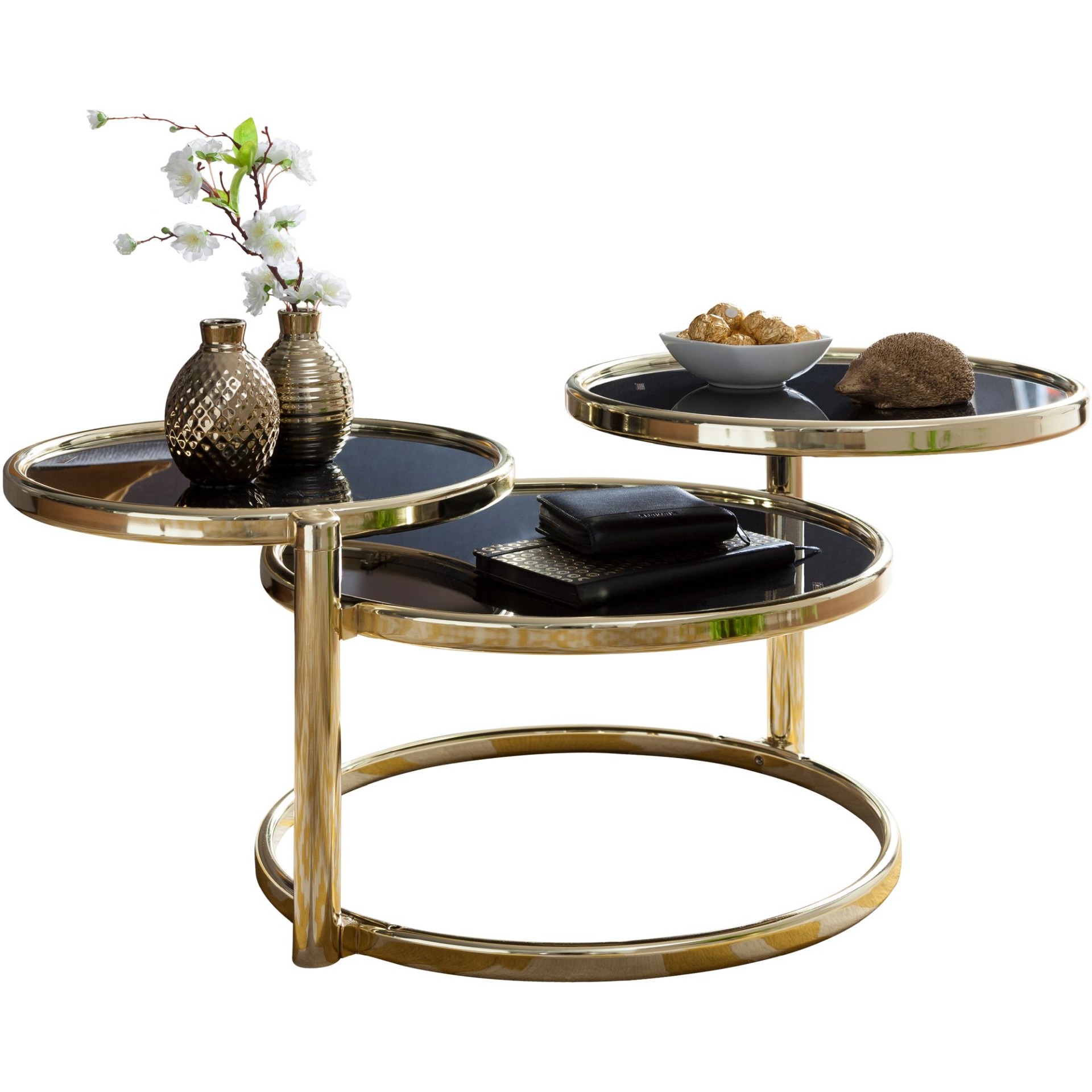 Couchtisch Idestrup Schwarz Ø 58 cm
