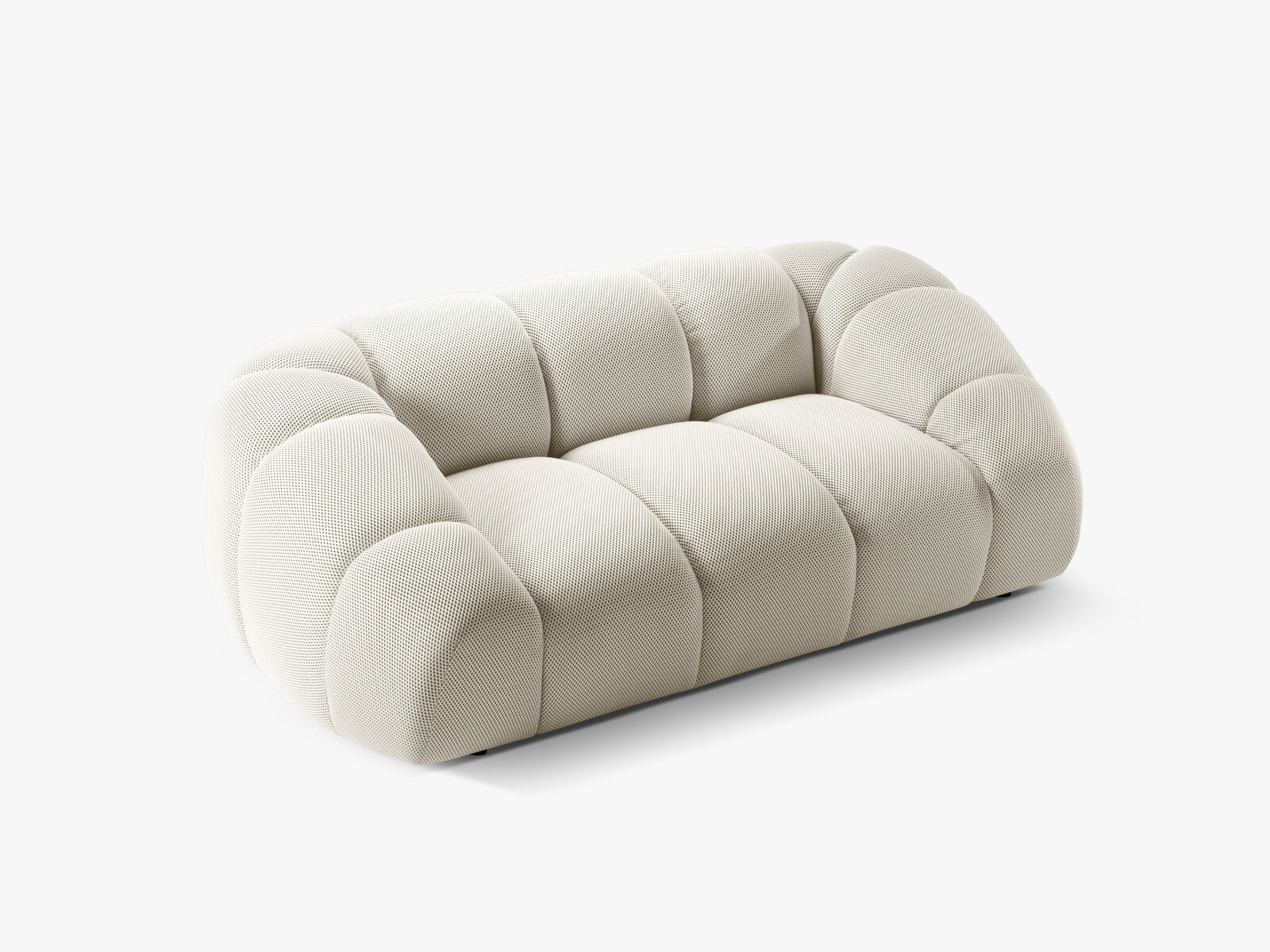 Micadoni Sofa Diana 2-Sitzer 3D-Stoff Helles Beige