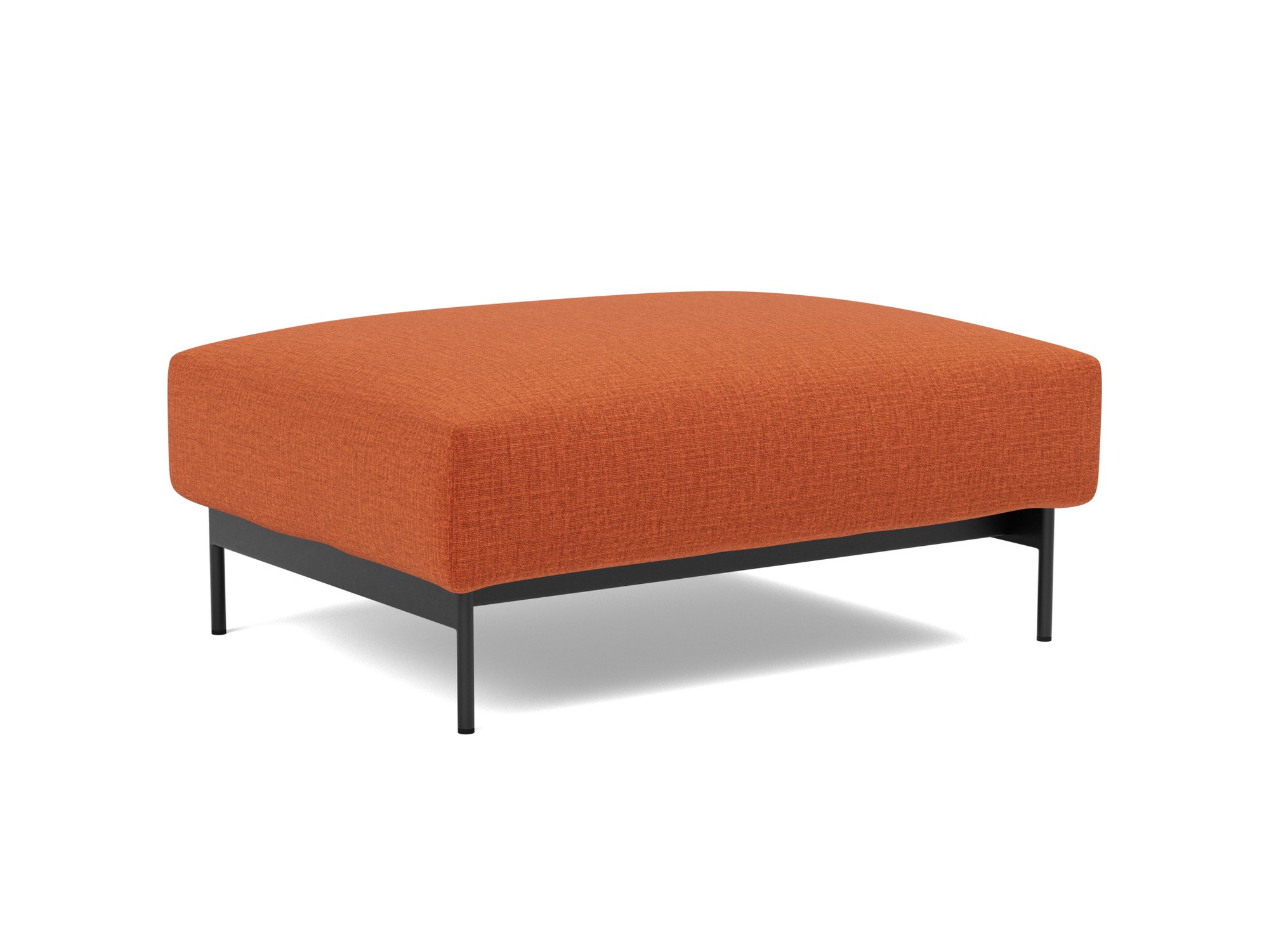 Hocker Malloy Chenille Esina 412-Rust-Orange Beine Schwarzes Metall