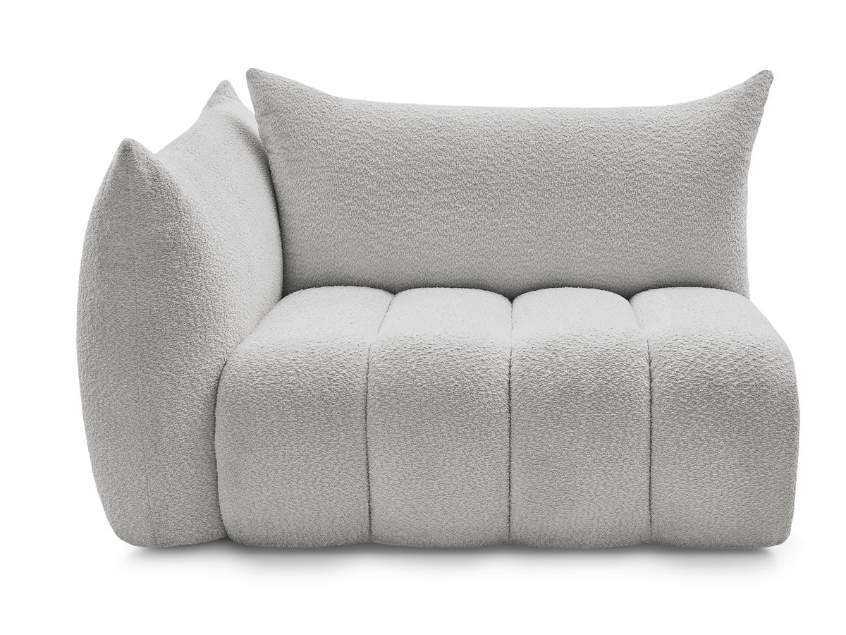 Bobochic Azra Sofamodul 2-Sitzer 143 × 112 cm Bouclé-Stoff Hellgrau Ecke links