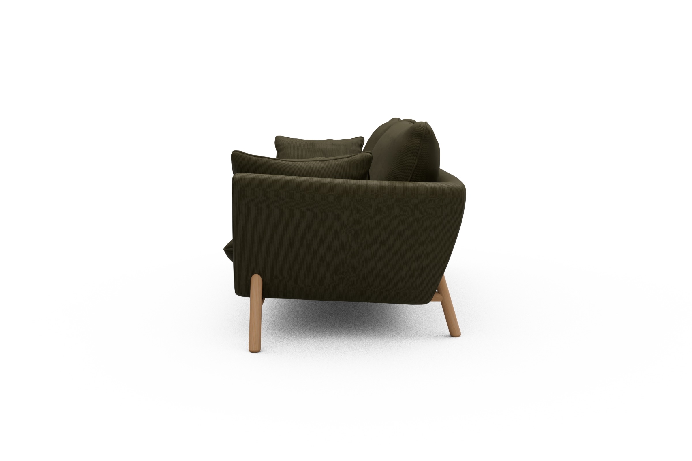 Sofa Emil 3-Sitzer Beinfarbe Eiche Natur Cordufine-Pine-Green