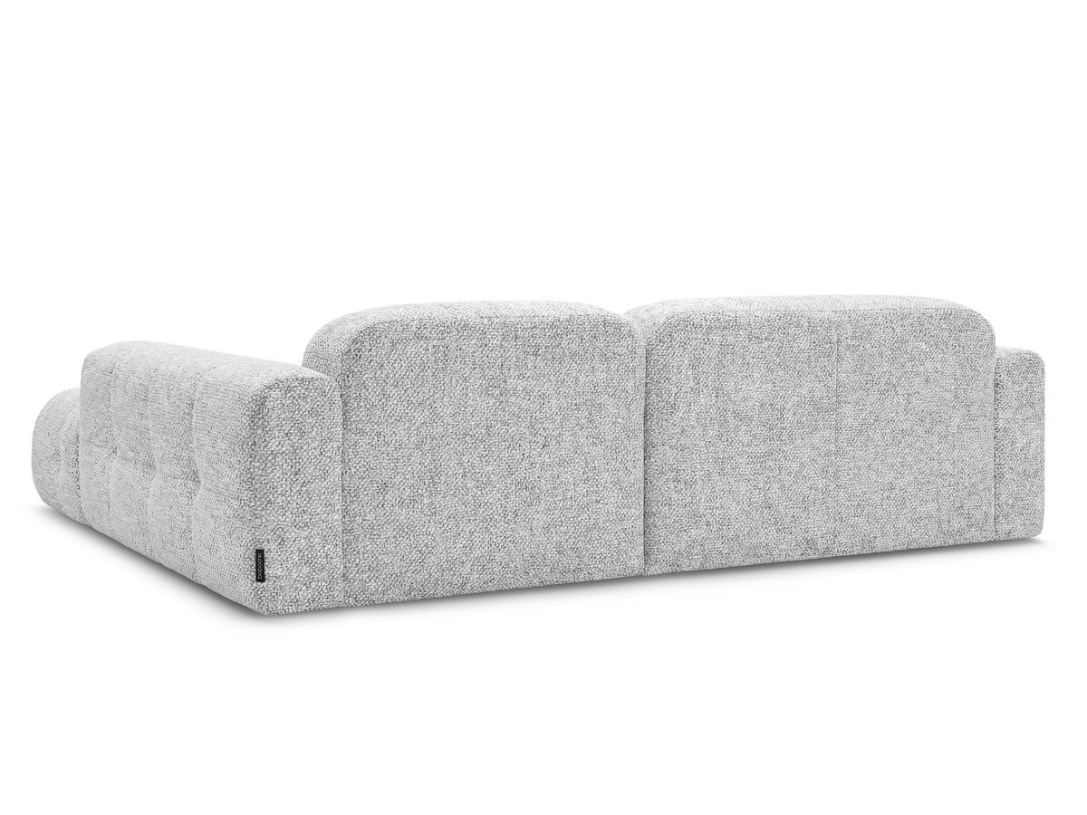 Bobochic Laura Ecksofa Melange-Stoff Hellgrau Ecke rechts