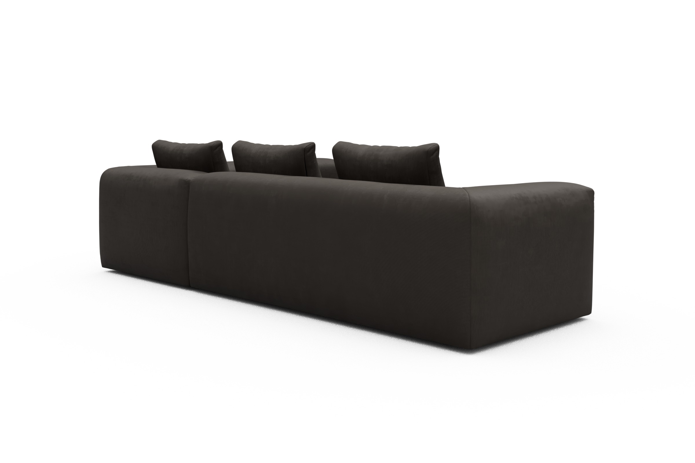 Ecksofa Fred 2x 2,5-Sitzer rechts offen Cordufine-Taupe