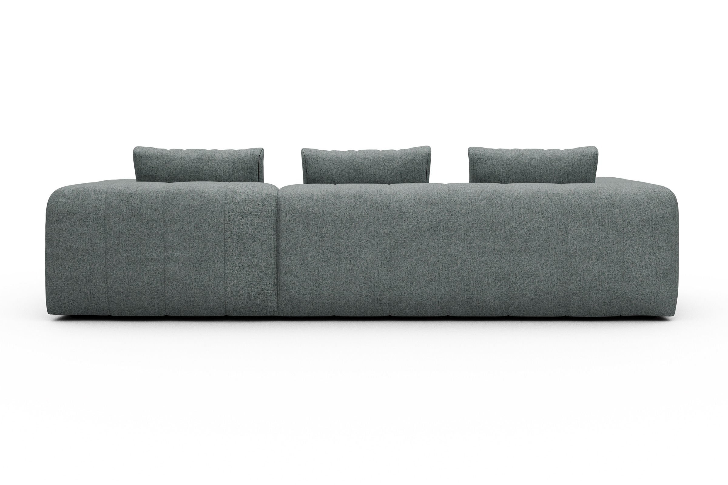 Ecksofa Hugo 2,5-Sitzer Armlehne links mit Chaiselongue Casone-Light-Mixed-Green