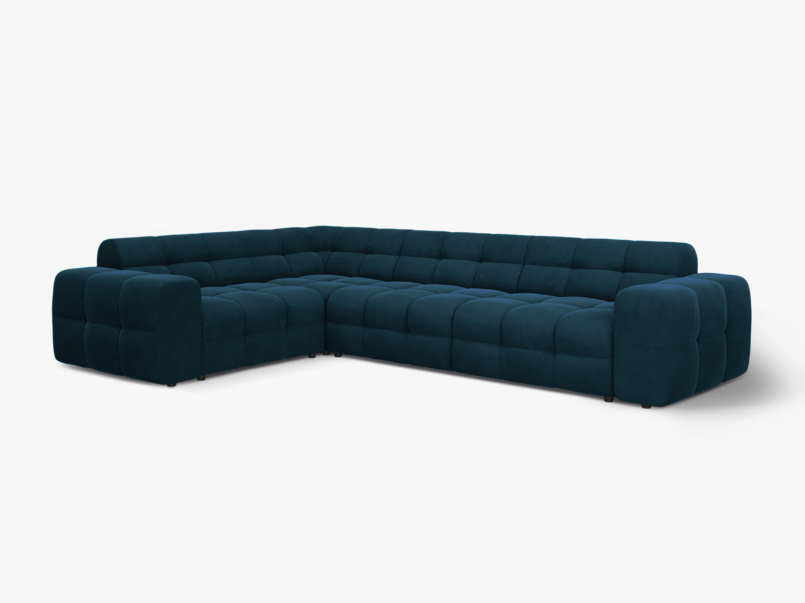 Micadoni Ecksofa Kendal 6-Sitzer Links Samt Magic Velvet Marineblau