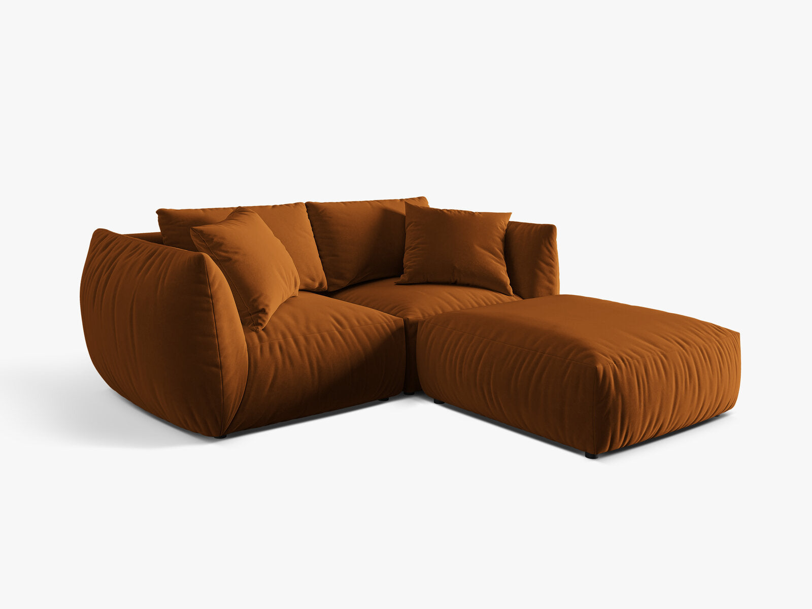 Micadoni Modulares Sofa Chris 4-Sitzer Samt Terrakotta