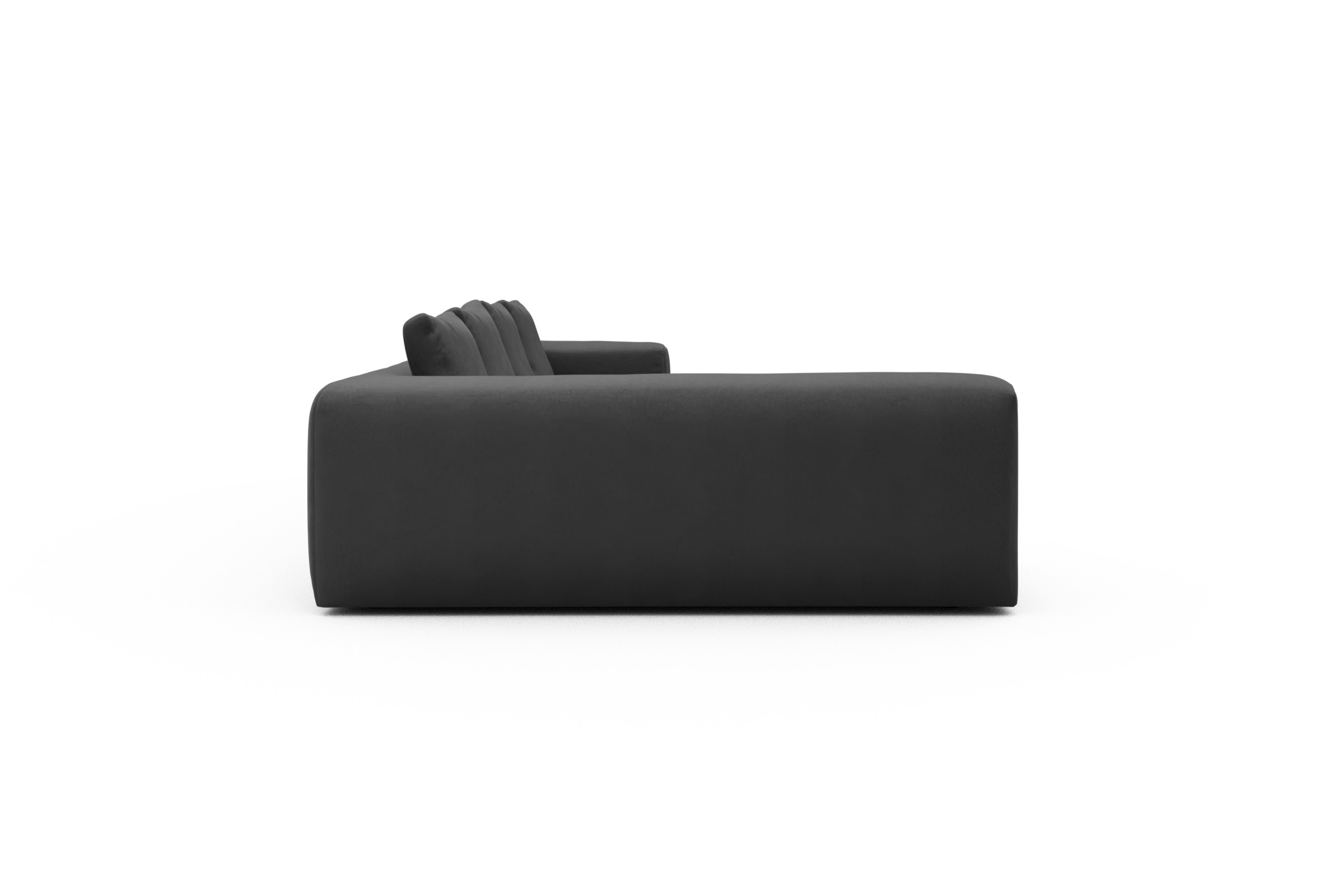 Wohnlandschaft Fred Chaiselongue rechts mit 2-Sitzer und lange Armlehne links Satya-Zinc