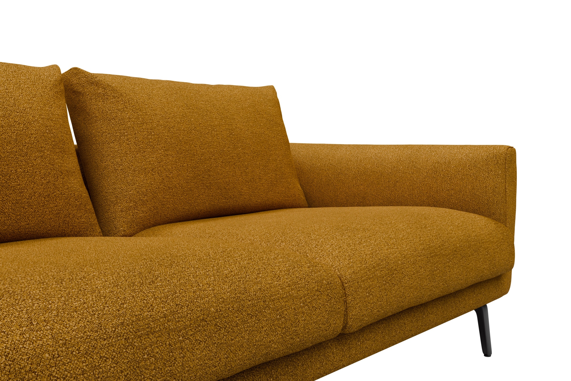 Ecksofa Karl Chaiselongue links mit 2,5-Sitzer Boucle-Ochre
