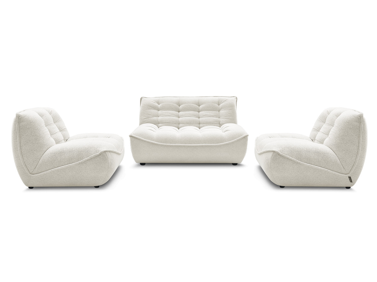 Bobochic Serena Sofa 4-Sitzer Melange-Stoff Weiß