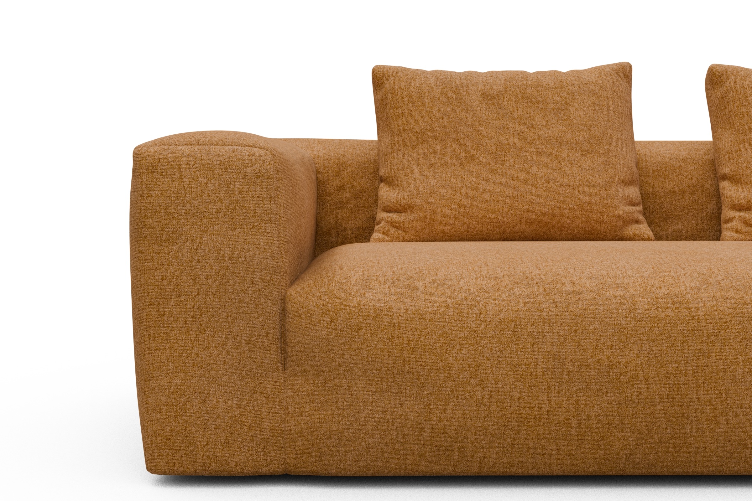 Wohnlandschaft Fred Chaiselongue rechts mit 2-Sitzer und lange Armlehne links Casone-Warm-Yellow