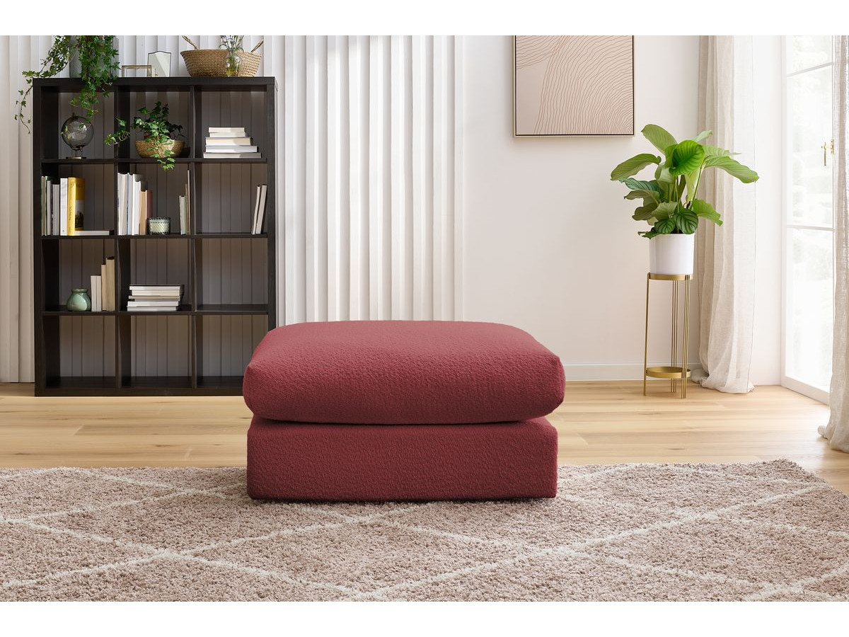 Bobochic Paris Pouf, sehr weich Bouclé-Stoff Rot