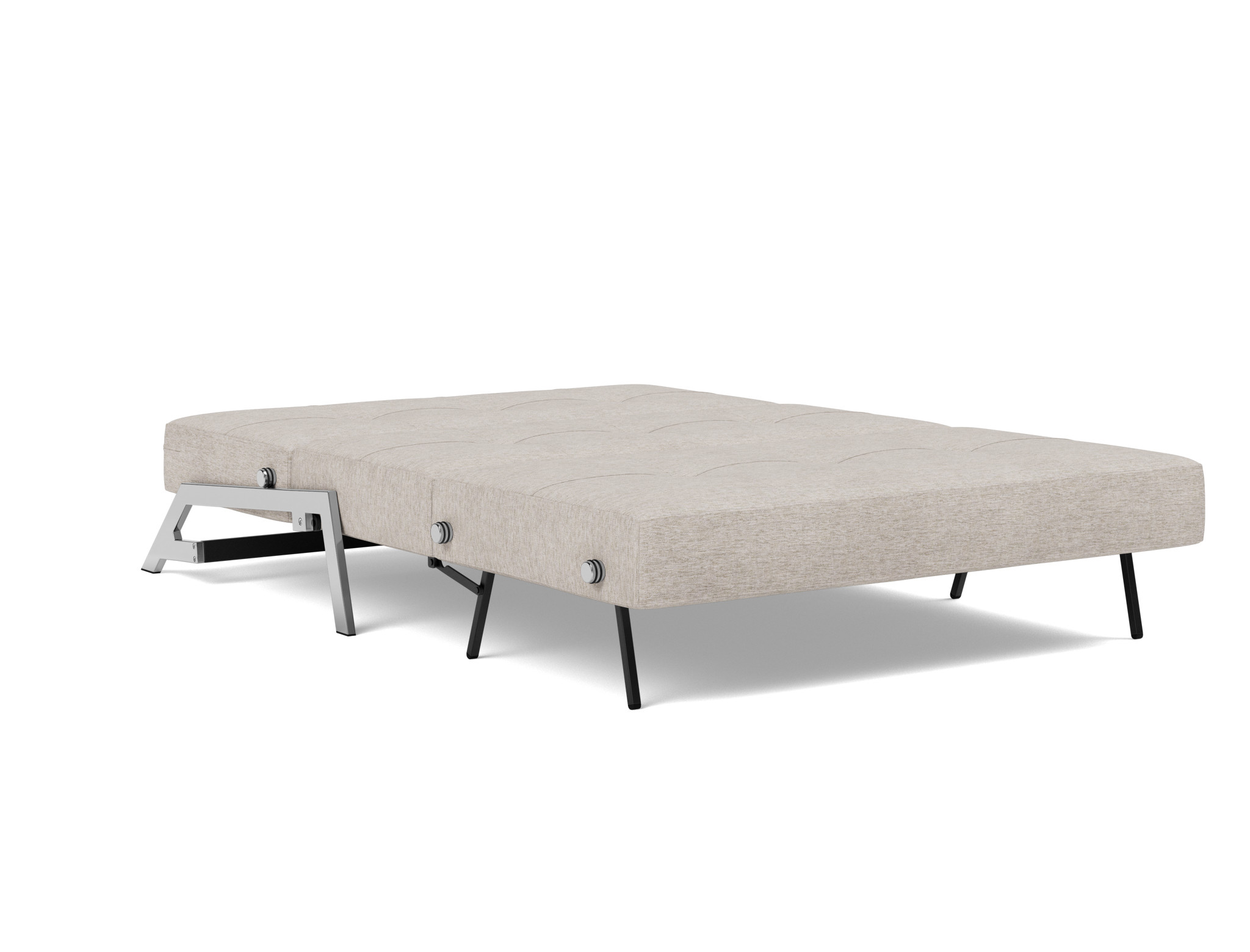 Schlafsofa Cubed 140 Chenille Yuveno 471-Sand Beine Chrom