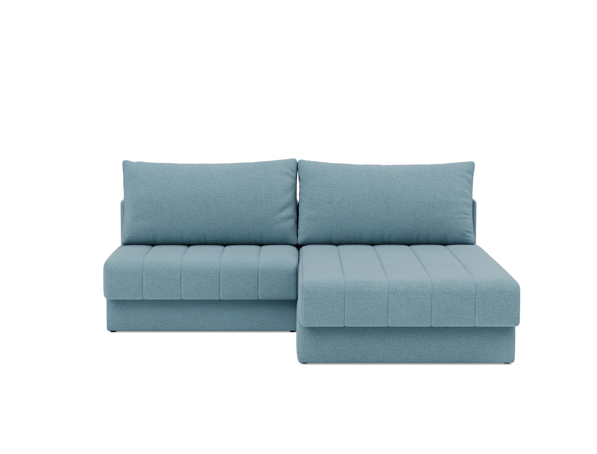 Schlafsofa Akello mit Chaiselongue Flachgewebe Mixed Dance 525-Light-Blue