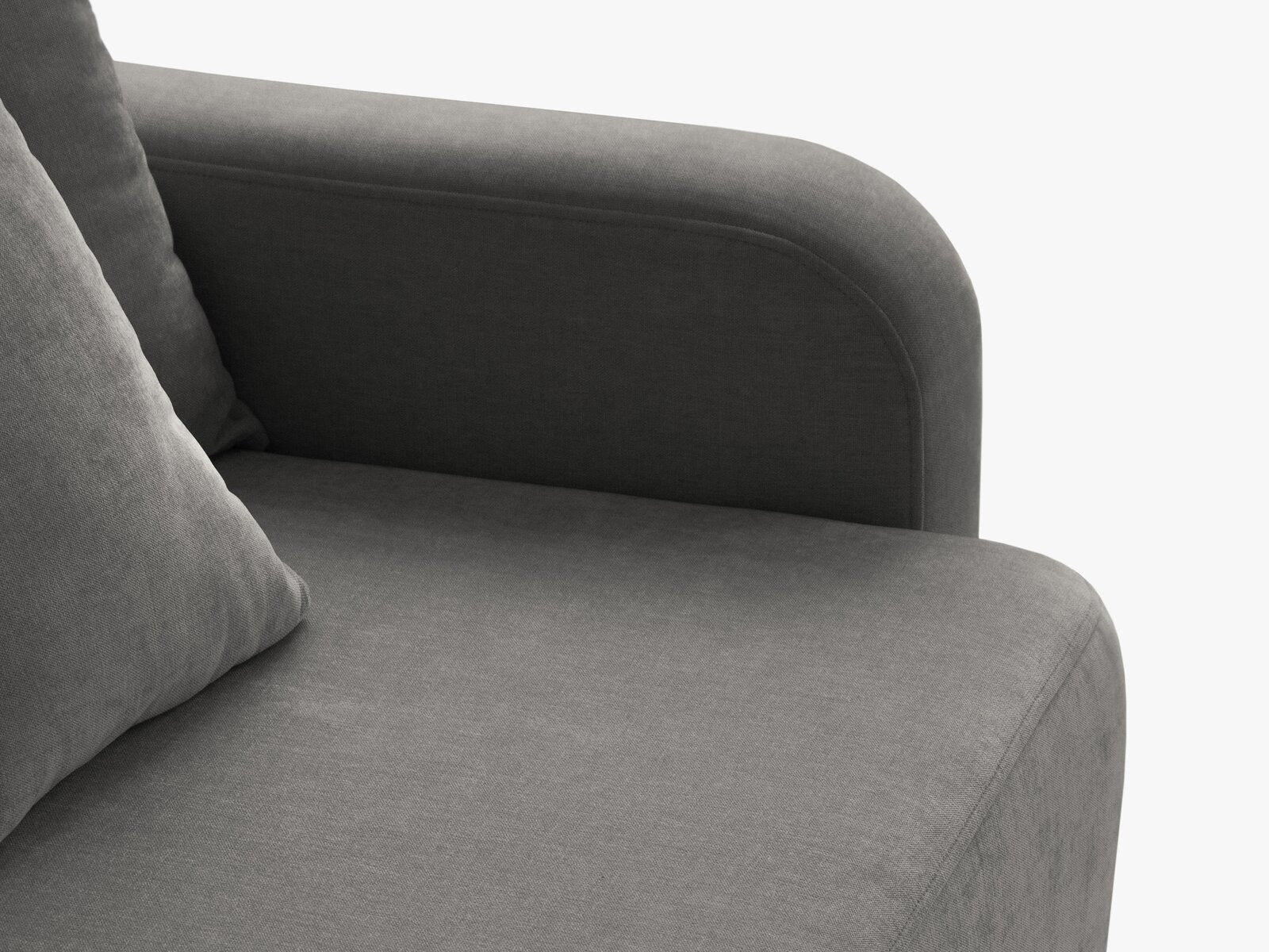 Micadoni Sofa Elen 2 Rückenkissen 3-Sitzer mit Schlaffunktion Strukturierter Stoff Grau