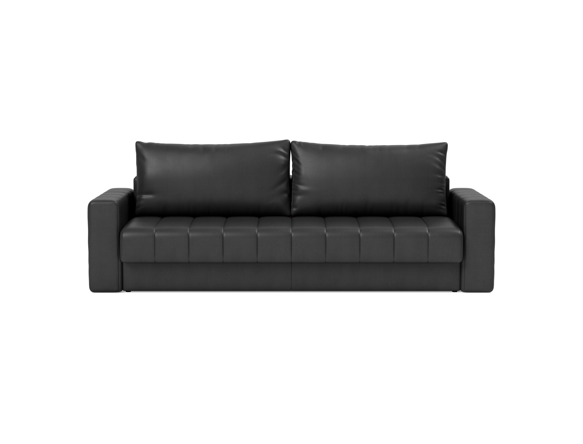 Schlafsofa Akello mit Armlehnen Lederoptik Faunal 550-Black