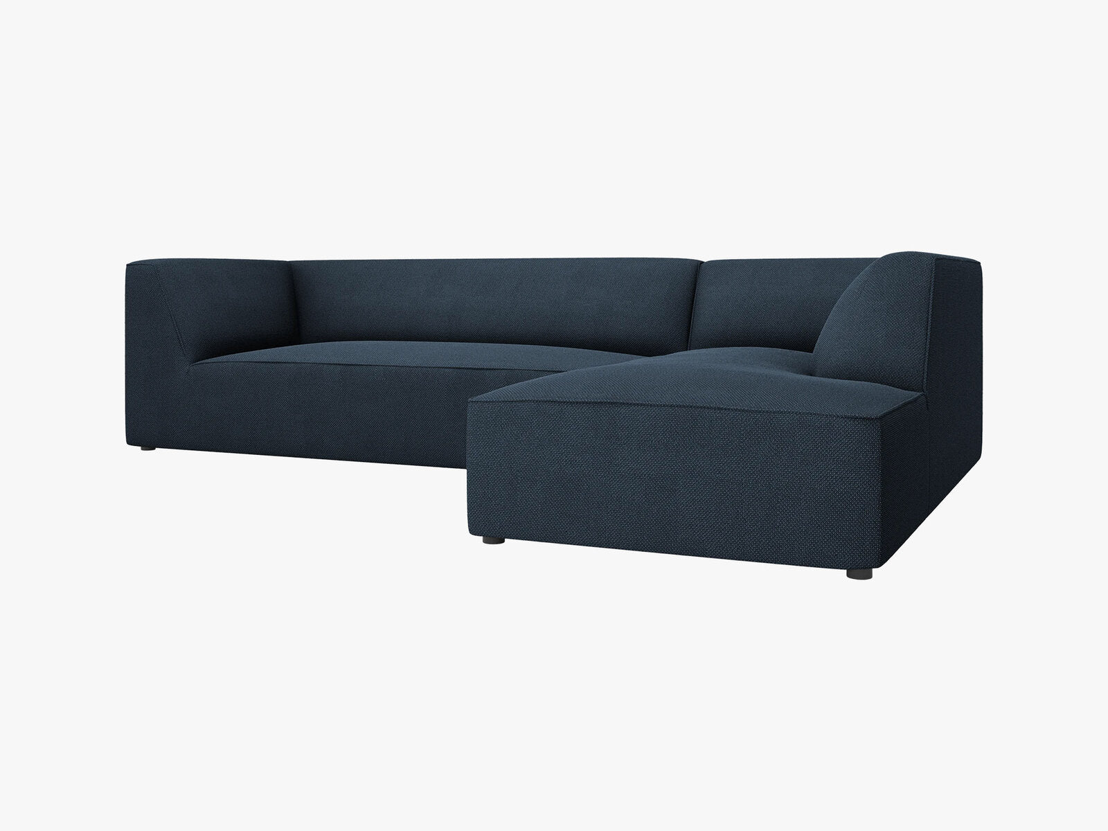 Micadoni 4-Sitzer Modular Sofa Ruby Rechts Strukturierter Stoff Ottawa Marineblau