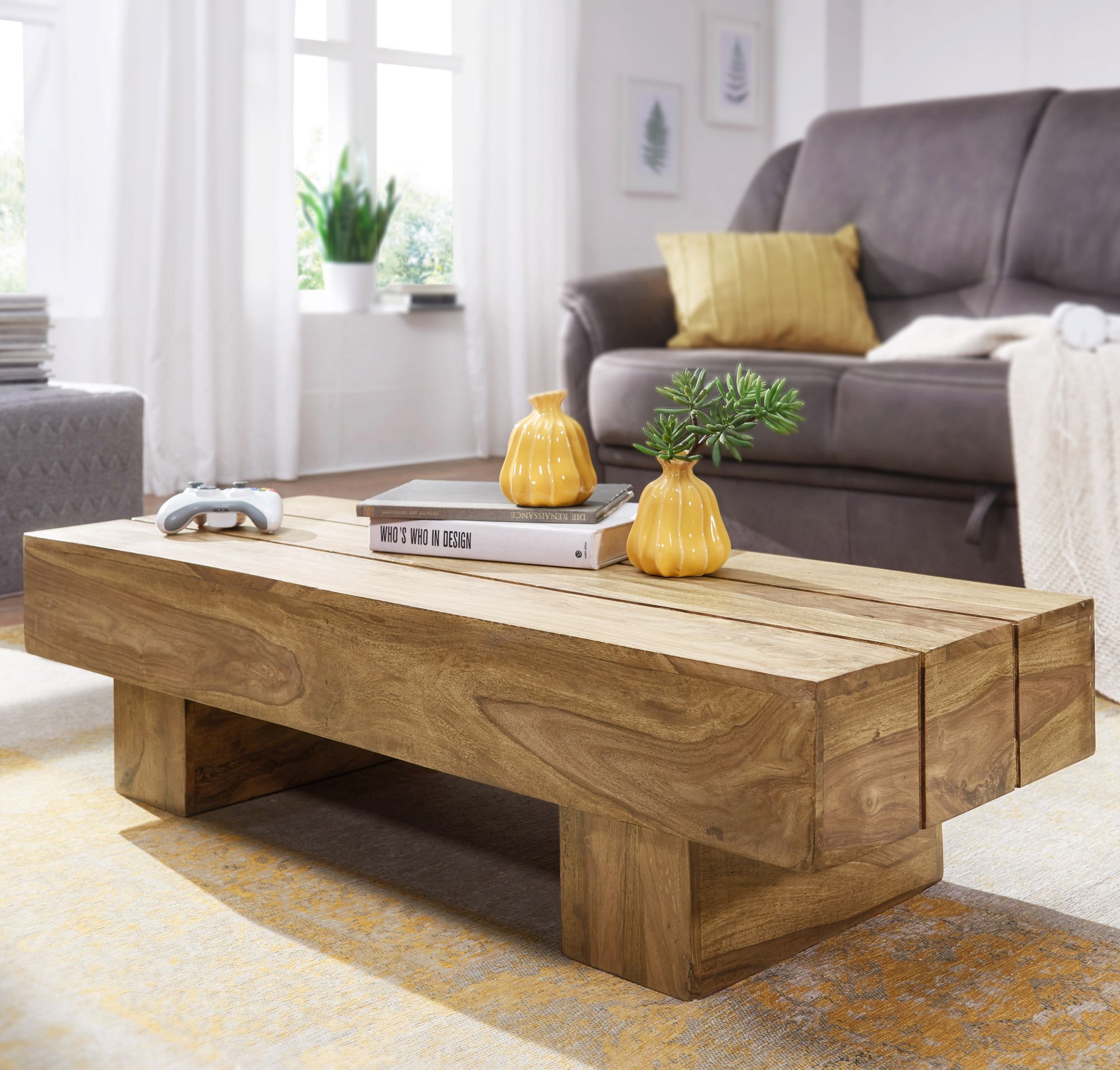 Couchtisch Eidsvag Massivholz Akazie 120 × 45 × 30 cm
