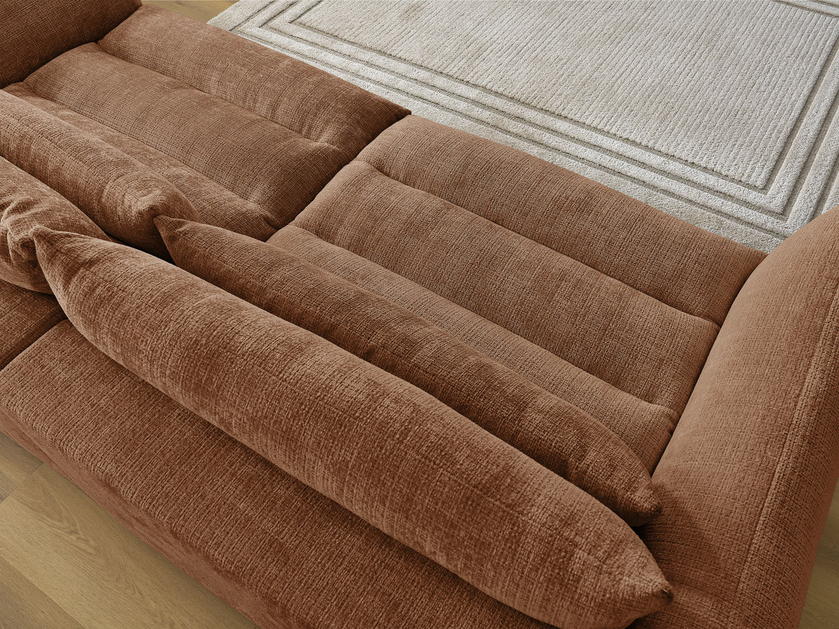 Bobochic Neil Sofa 3-Sitzer Strukturstoff Orange