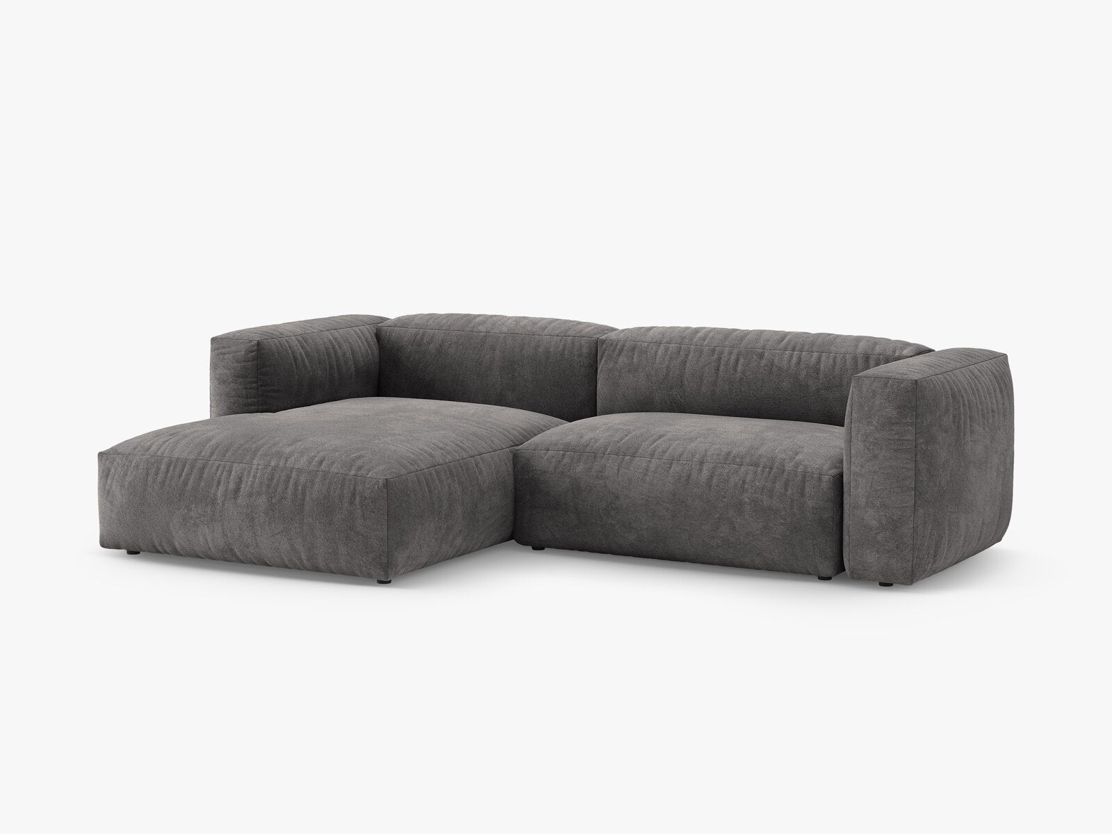 Micadoni Martina Ecksofa 4-Sitzer mit Schlaffunktion Links Samt Vogue Grau