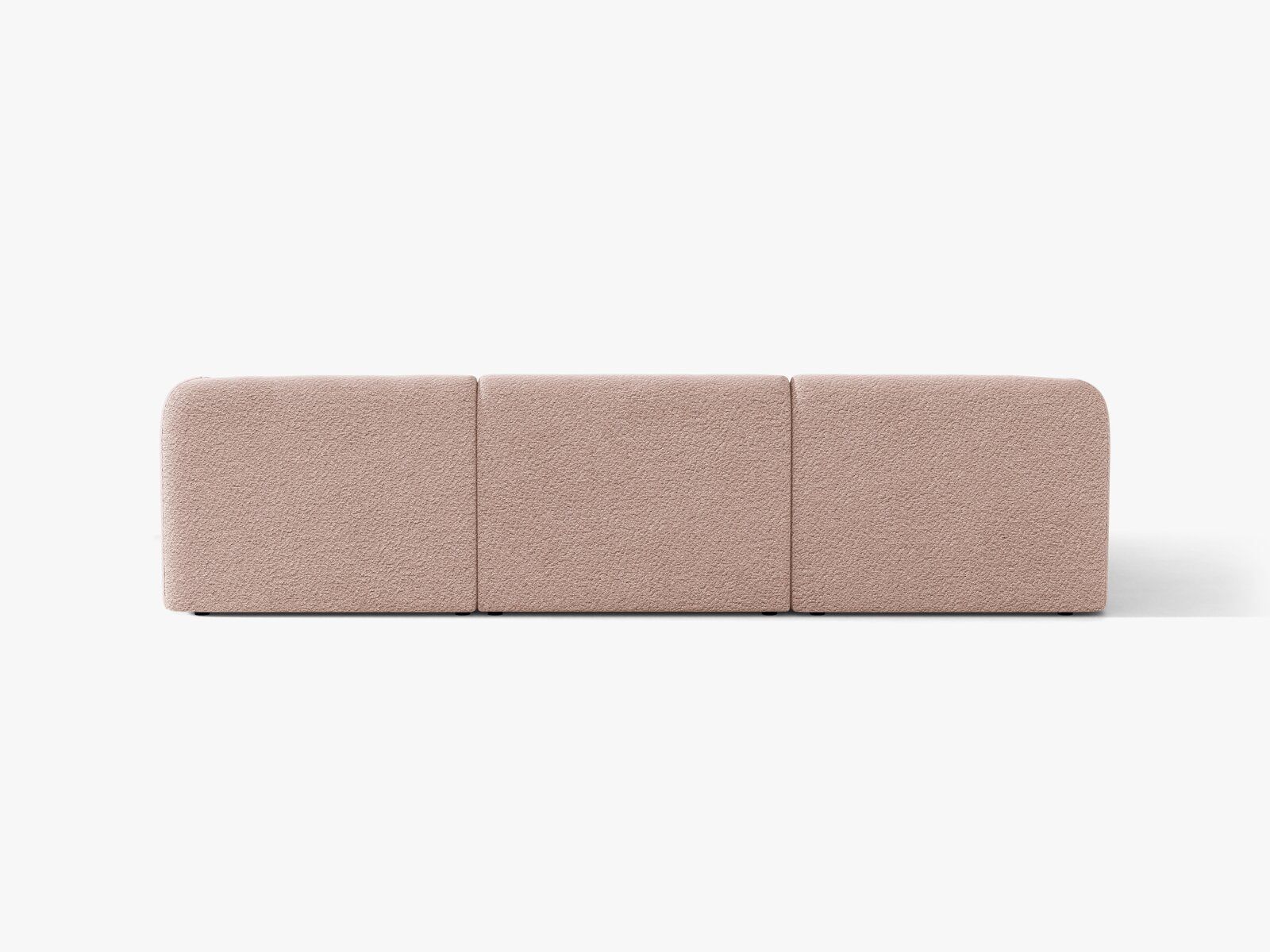 Micadoni Ecksofa Miley 4-Sitzer Links Boucle Baloo Puderrosa