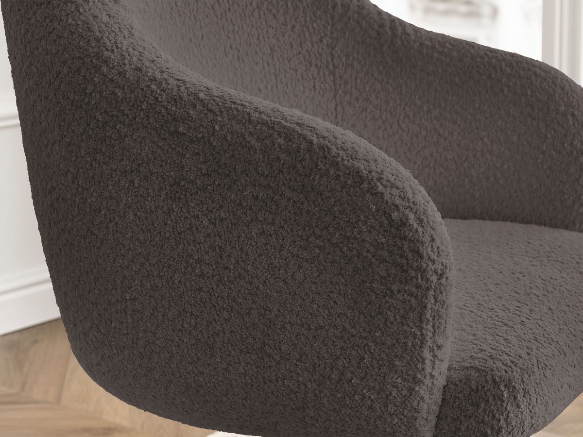 Bobochic Sophie Bürostuhl Bouclé-Stoff Braun