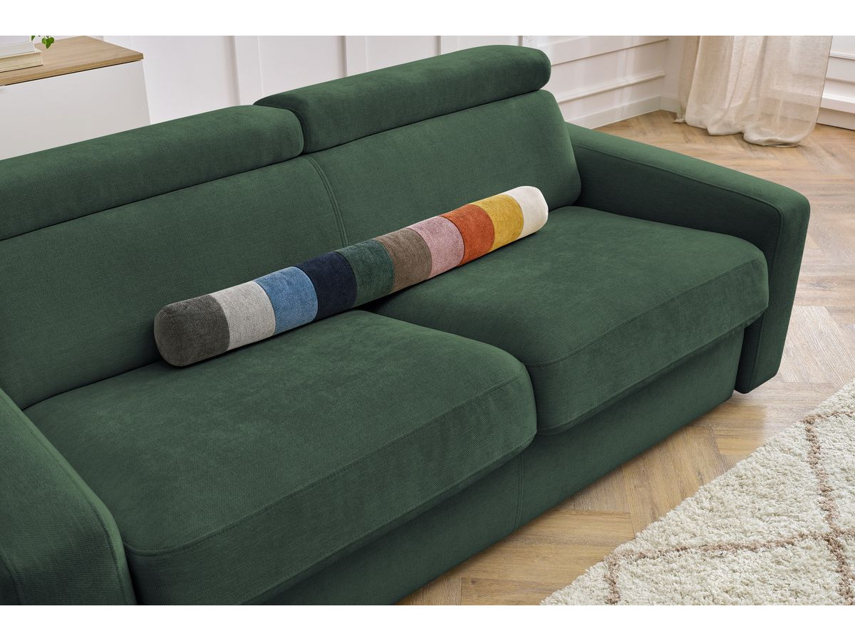 Bobochic Monaco Schlafsofa 3-Sitzer Stoff Grün, Liegefläche 160 × 190 cm