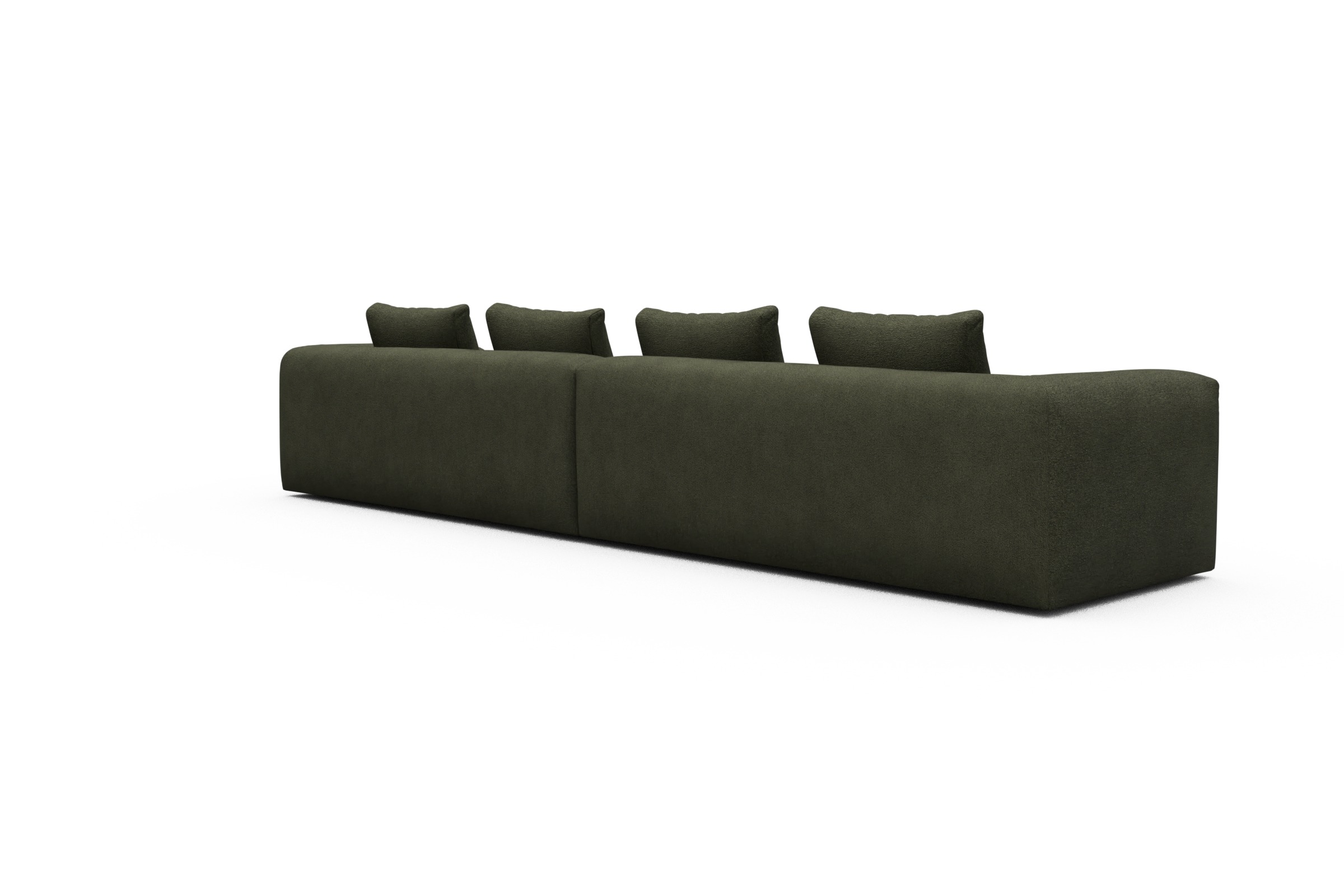 Sofa Modulares XXL Sofa Fred 5-Sitzer Boucle-Forest-Green