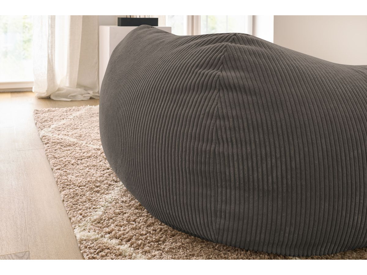 Bobochic Voltaire Pouf 120 × 70 cm Cordsamt Taupe