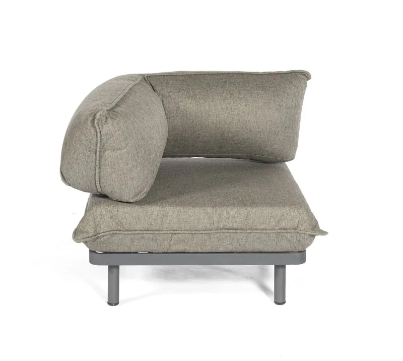 Lounge-Modul Lafayette Olefin-Outdoorstoff granit-grau Alu-anthrazith 1 Sitzer moebelfaktor