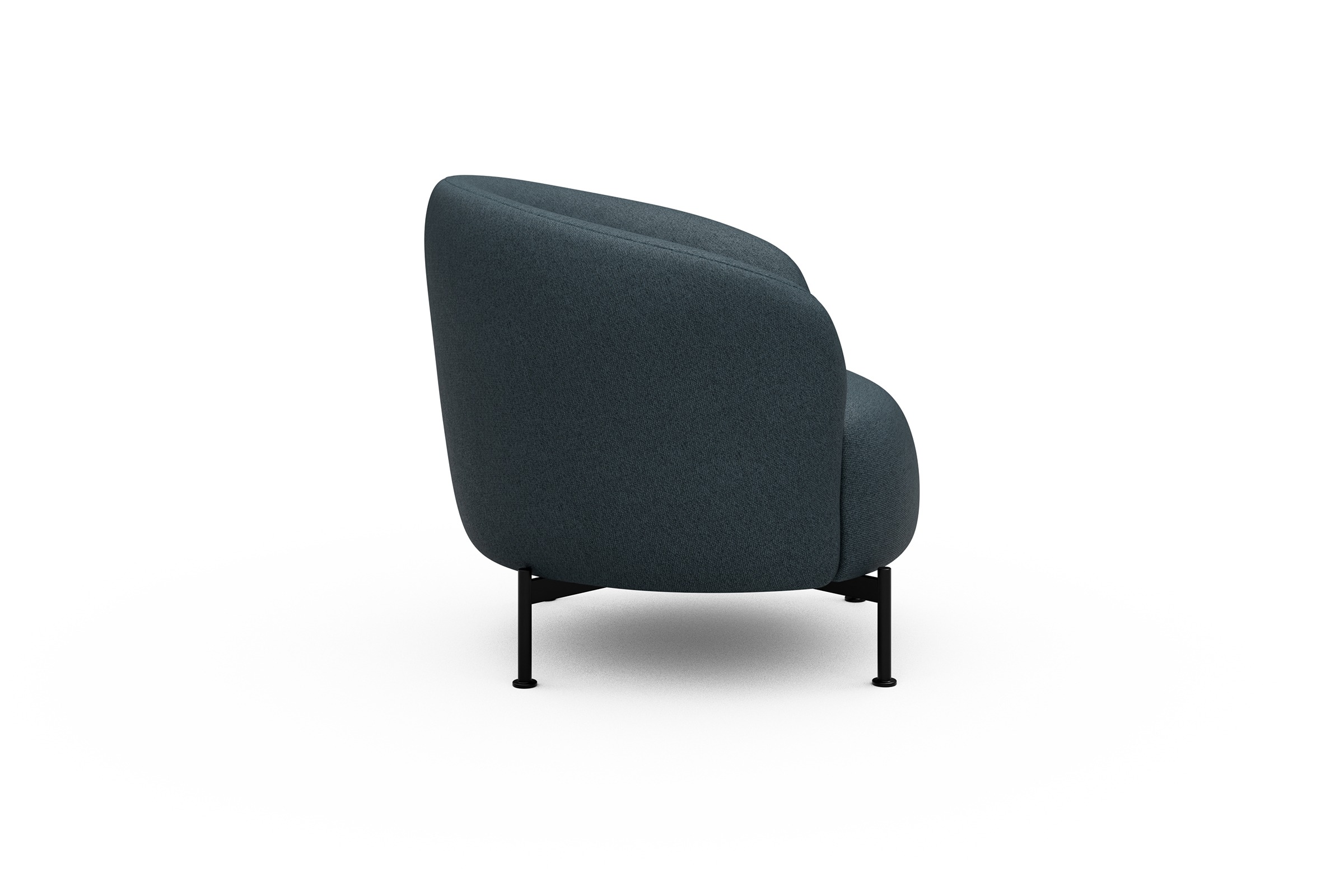 Sessel Ronda X-Metallgestell Schwarz Denari-Royal-Blue