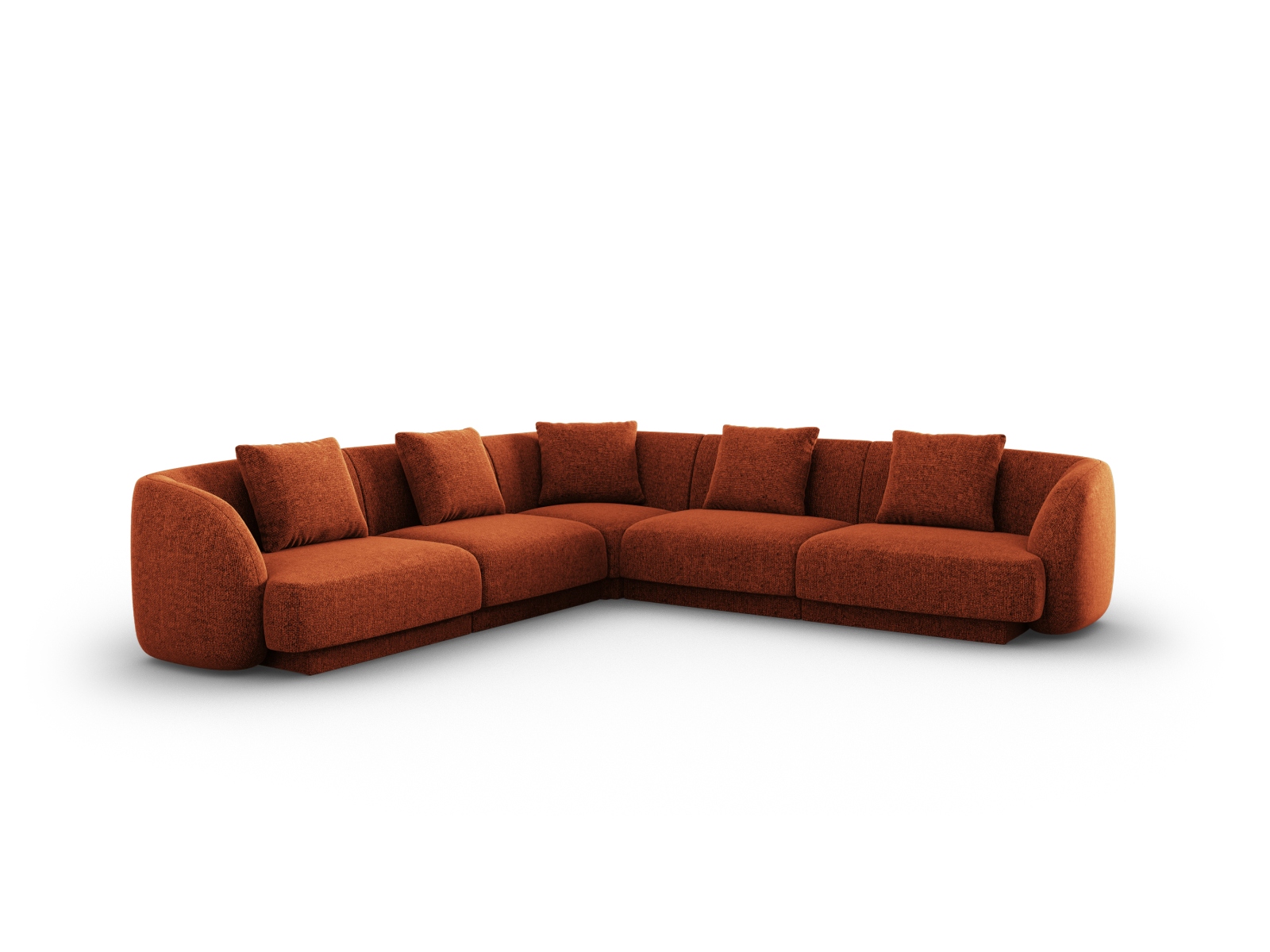 Cosmopolitan Design Wendbares Ecksofa Tulum 5-Sitzer Chenille Eden Ziegel