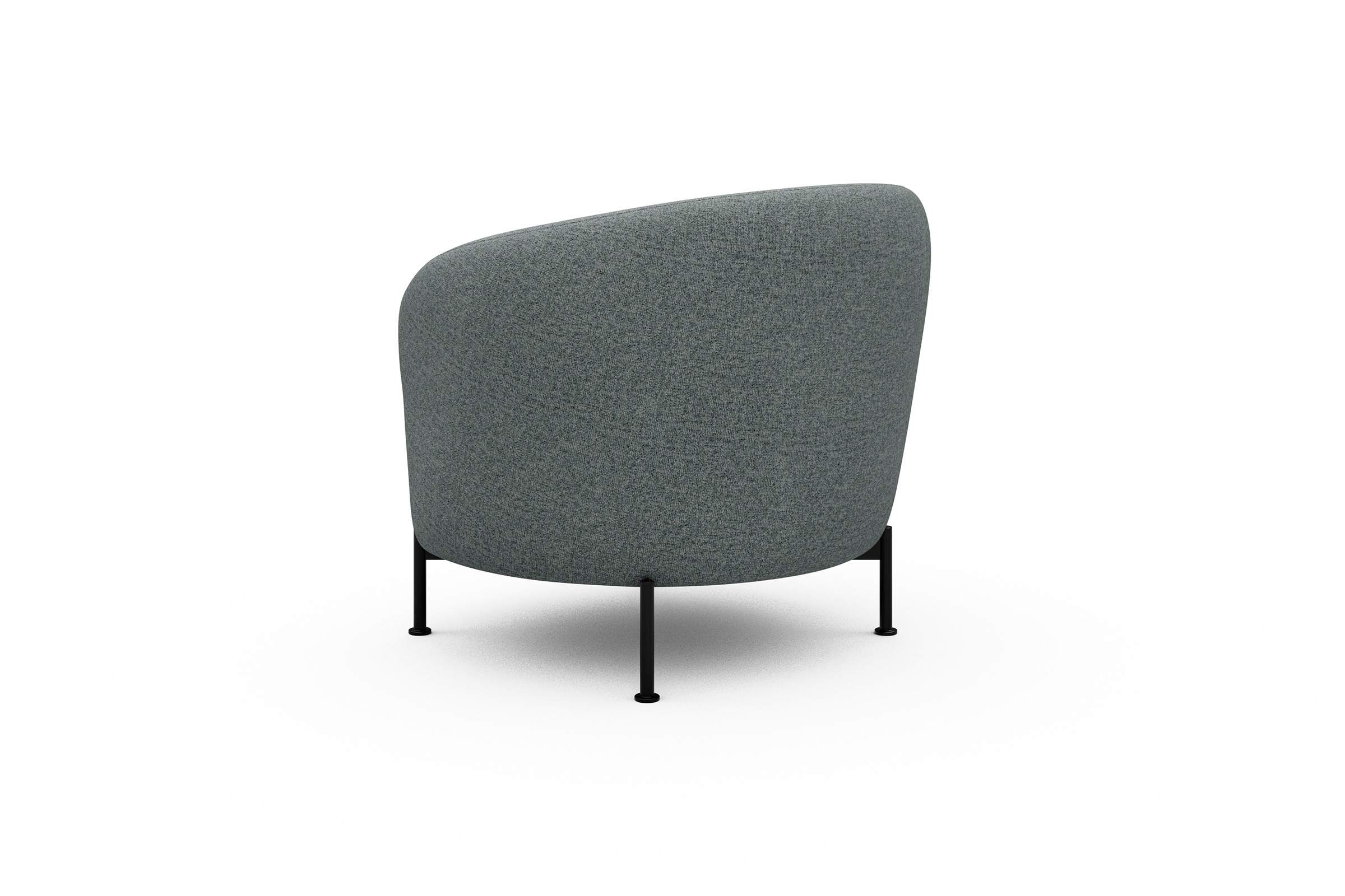 Sessel Ronda X-Metallgestell Schwarz Casone-Light-Mixed-Green