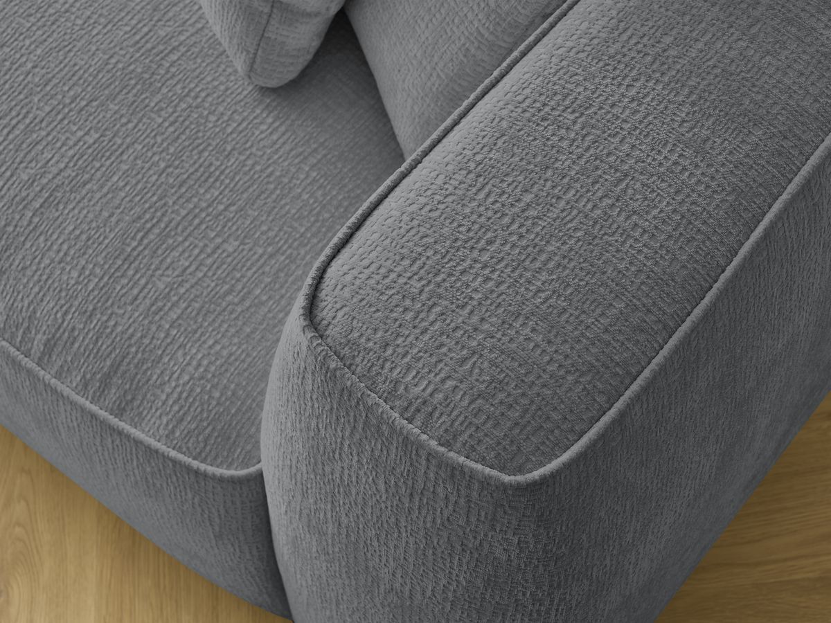 Bobochic Leopold Sofa 3-Sitzer Strukturstoff Dunkelgrau Armlehne rechts