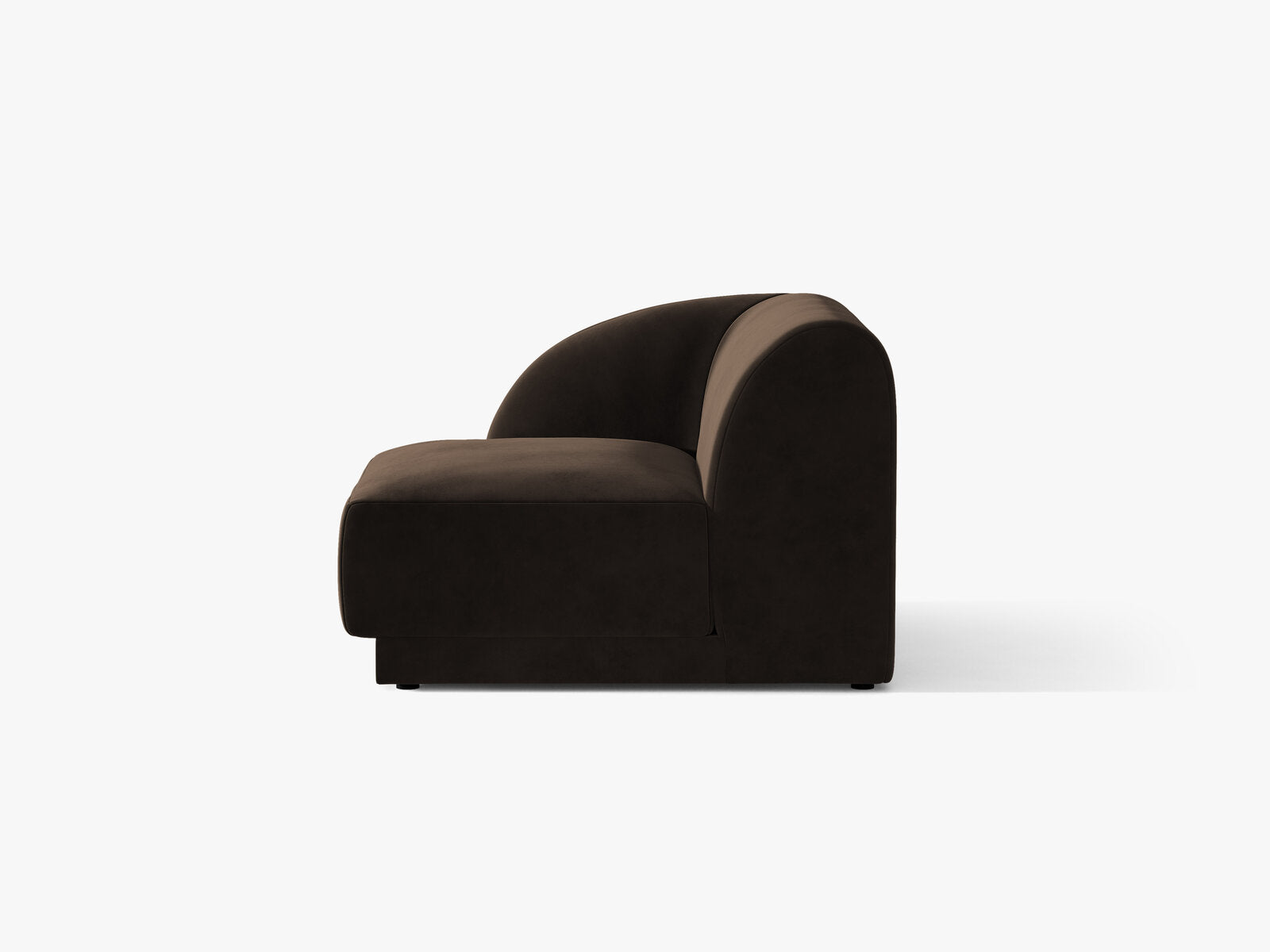 Micadoni Eckmodul Miley 1-Sitzer Links Samt Bluvel Dunkelbraun