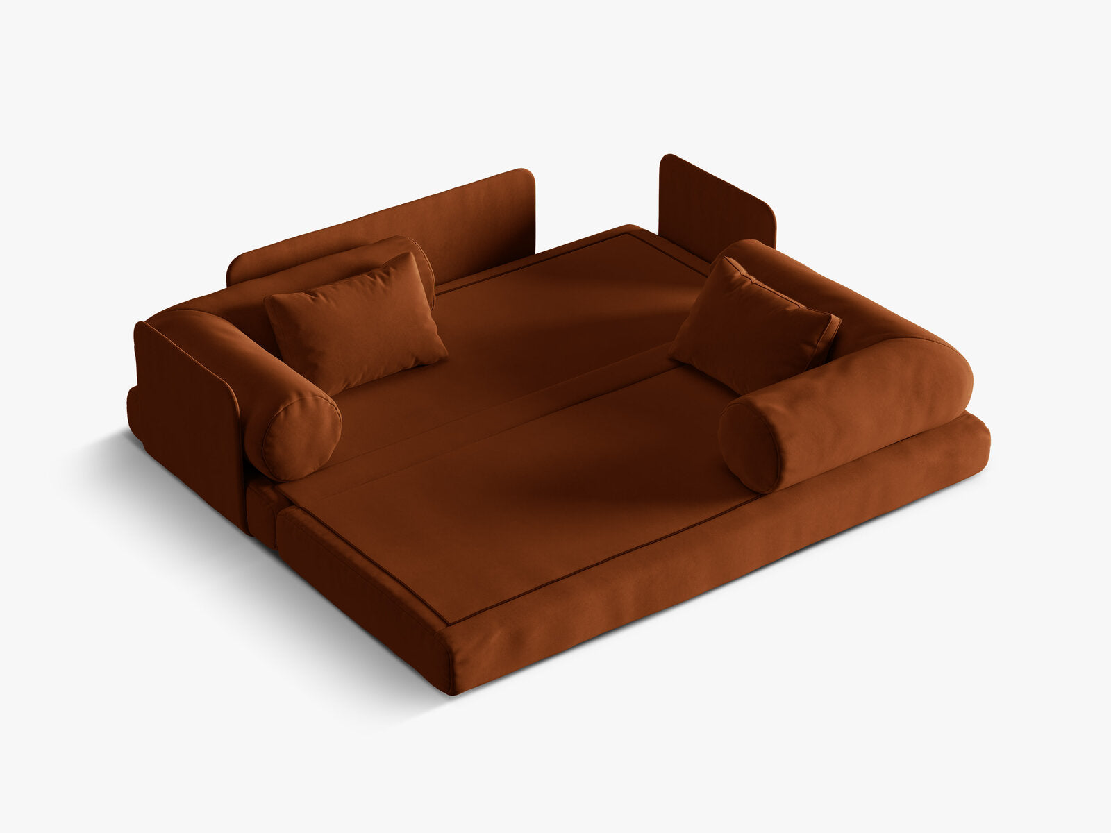 Micadoni Sofa Dreamy 3-Sitzer mit Schlaffunktion Samt Salvador Terrakotta